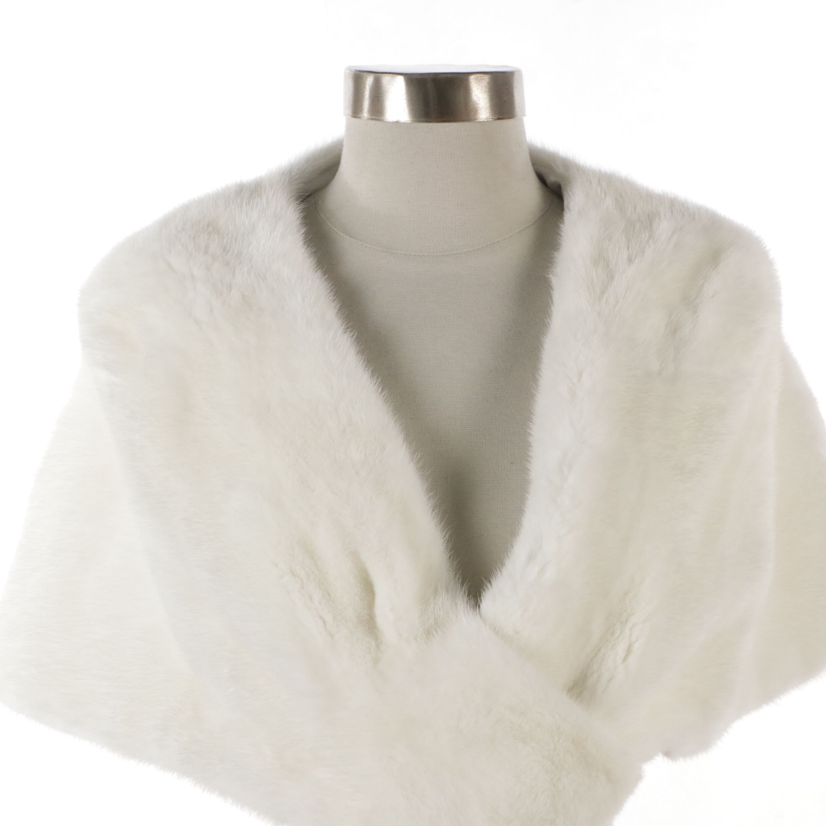 White Mink Fur Shrug from Miller's Furs