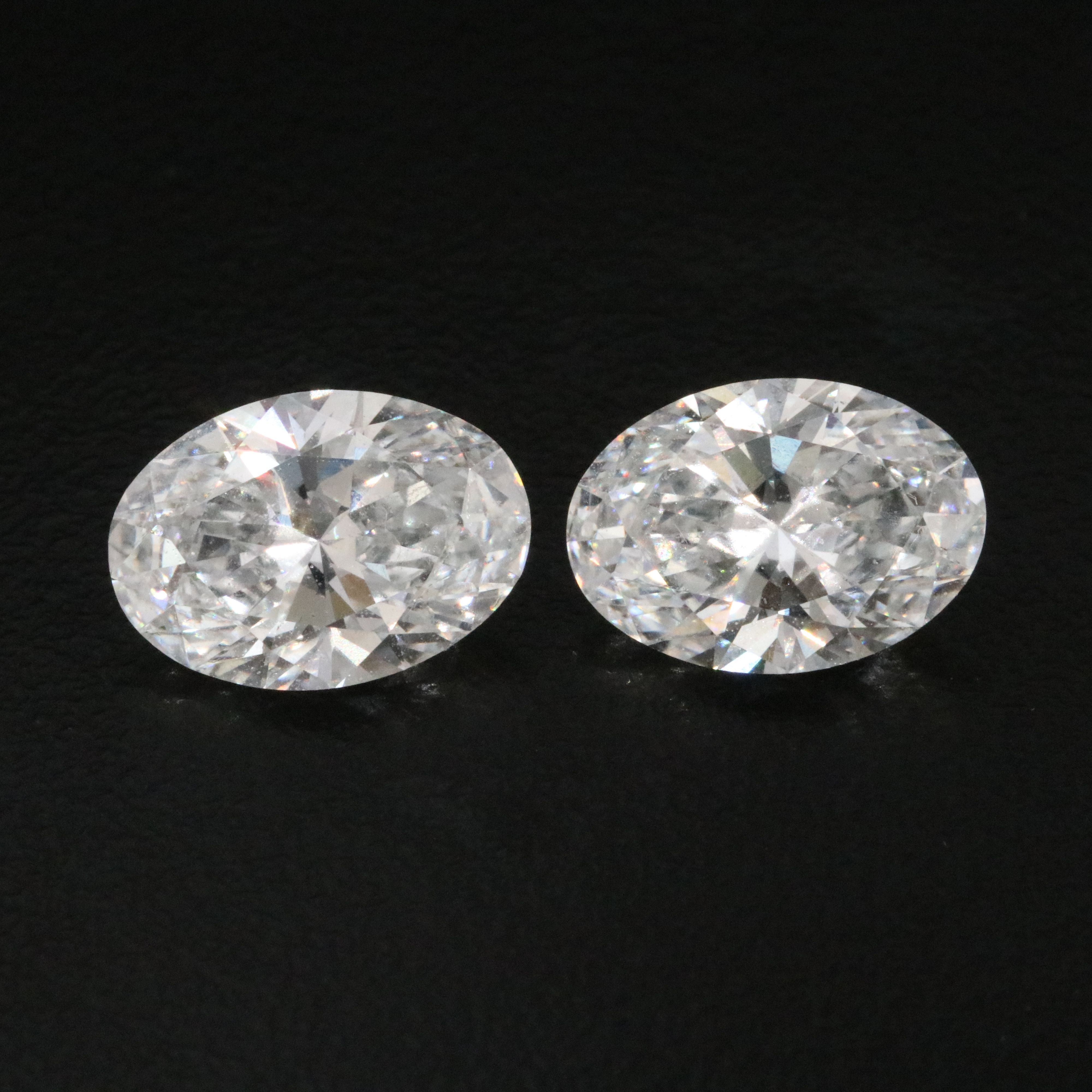 Loose 7.12 Lab Grown Diamonds Oval Pair