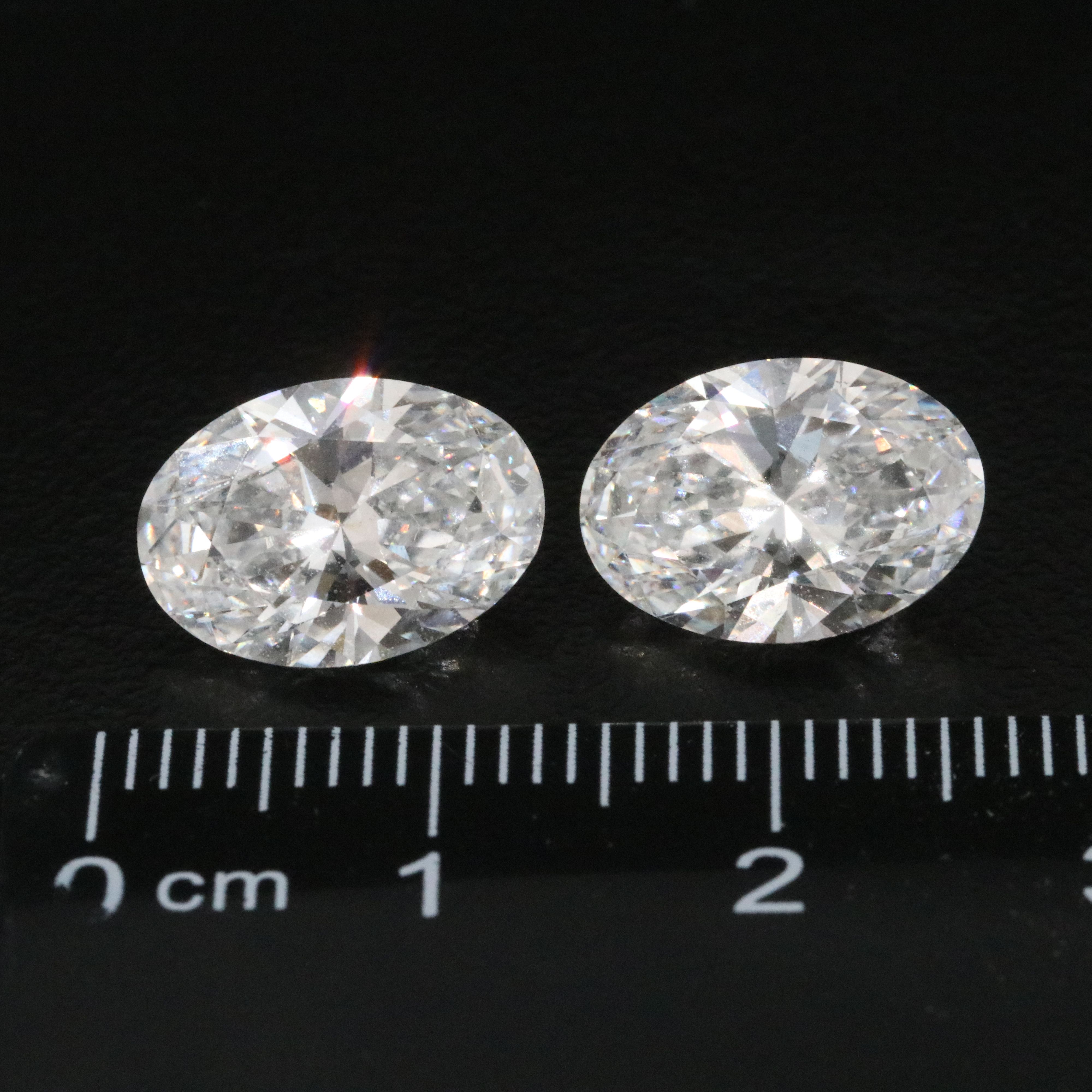 Loose 7.12 Lab Grown Diamonds Oval Pair