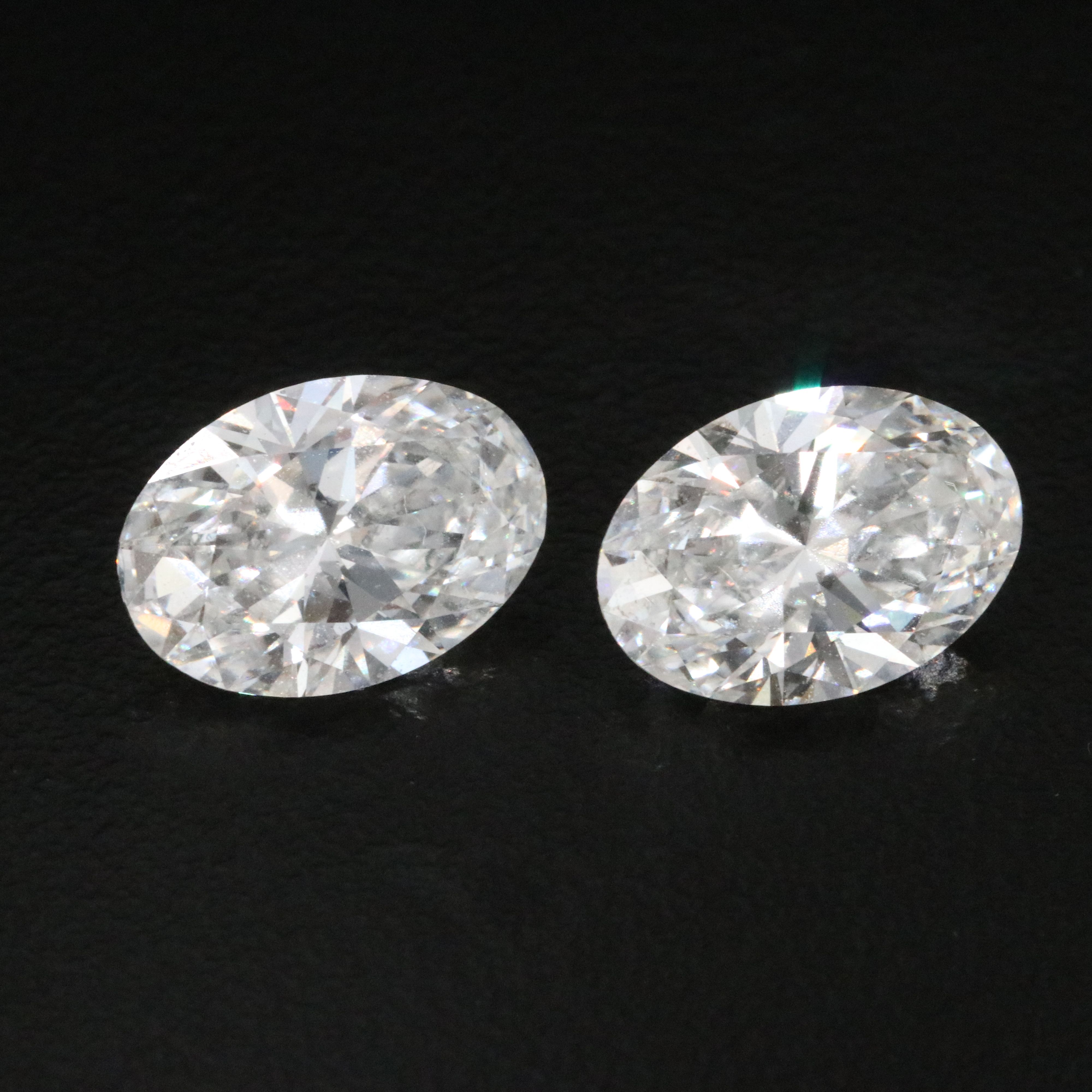 Loose 7.12 Lab Grown Diamonds Oval Pair