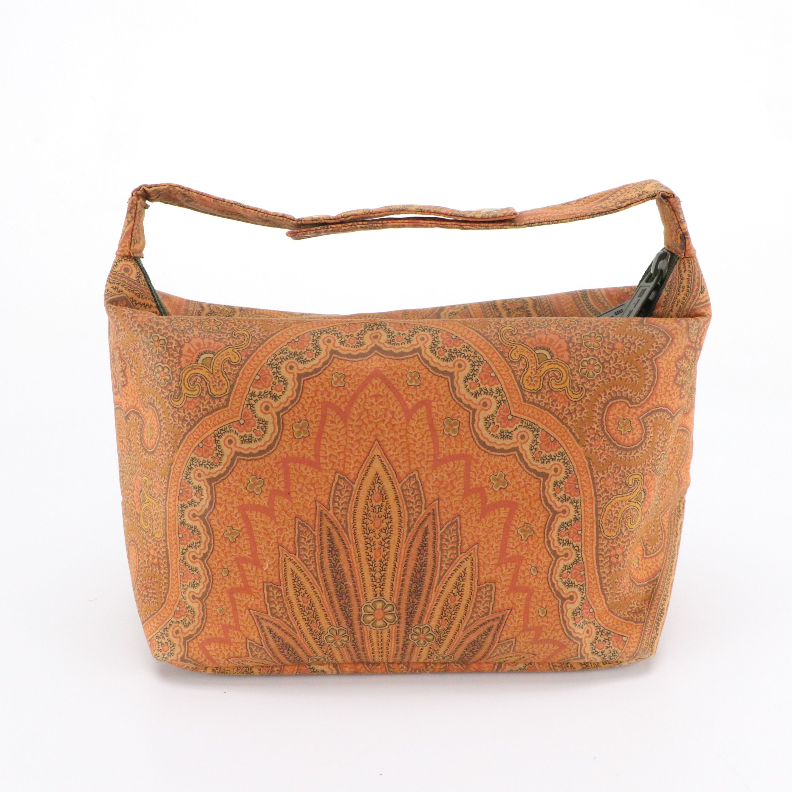 ETRO Snap Top Handle Small Hobo Bag in Paisley Printed Nylon Canvas