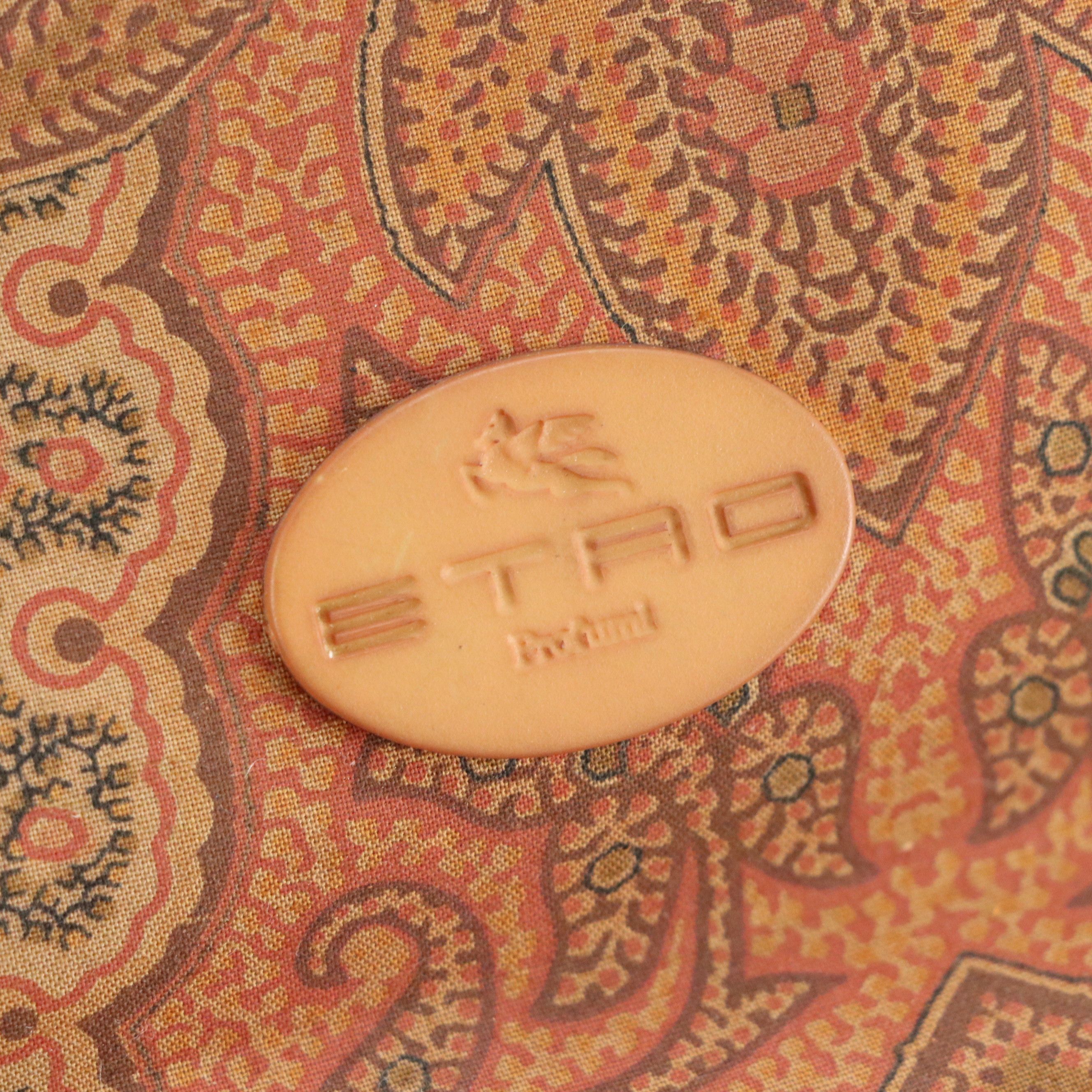 ETRO Snap Top Handle Small Hobo Bag in Paisley Printed Nylon Canvas