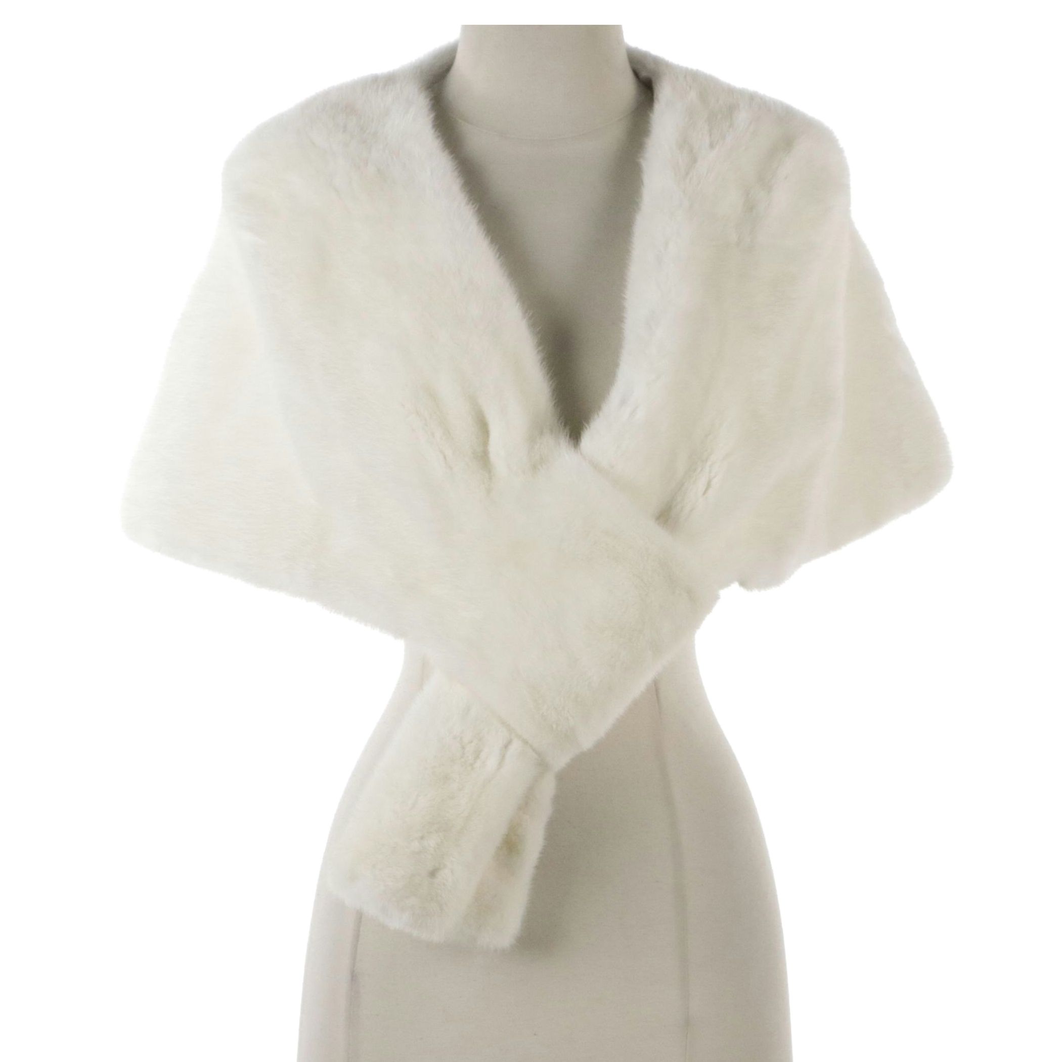 White Mink Fur Shrug from Miller's Furs