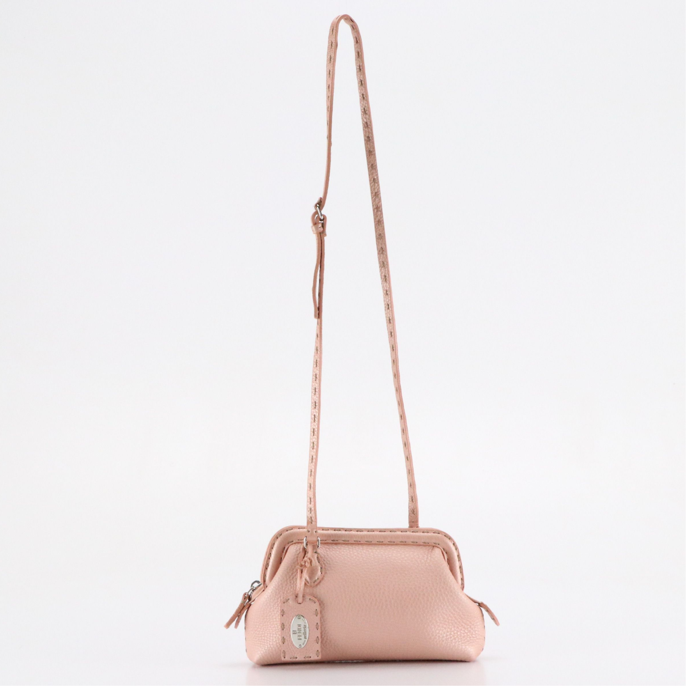 Fendi Selleria Small Doctors Crossbody Bag in Blush Pink Pearlescent Leather