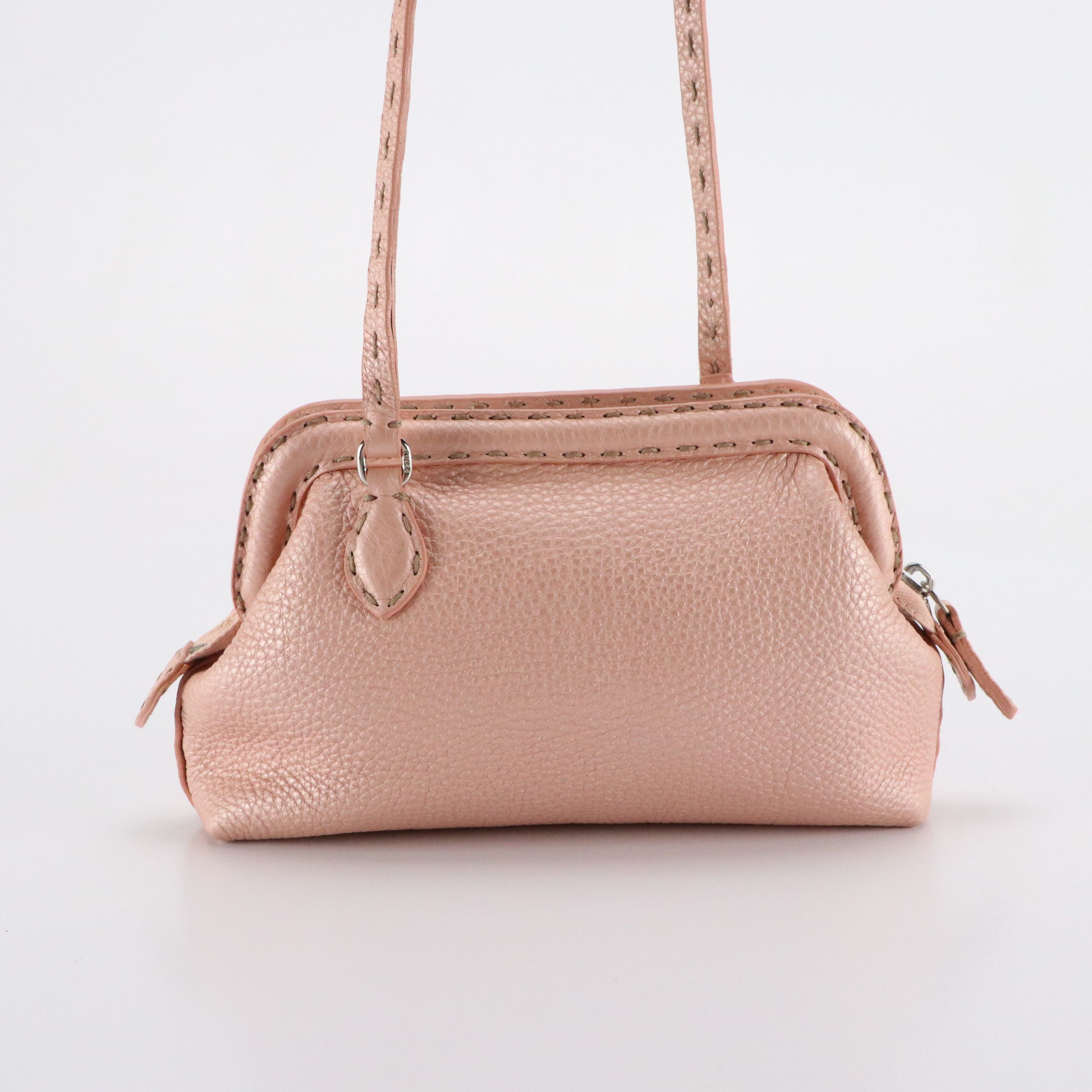 Fendi Selleria Small Doctors Crossbody Bag in Blush Pink Pearlescent Leather