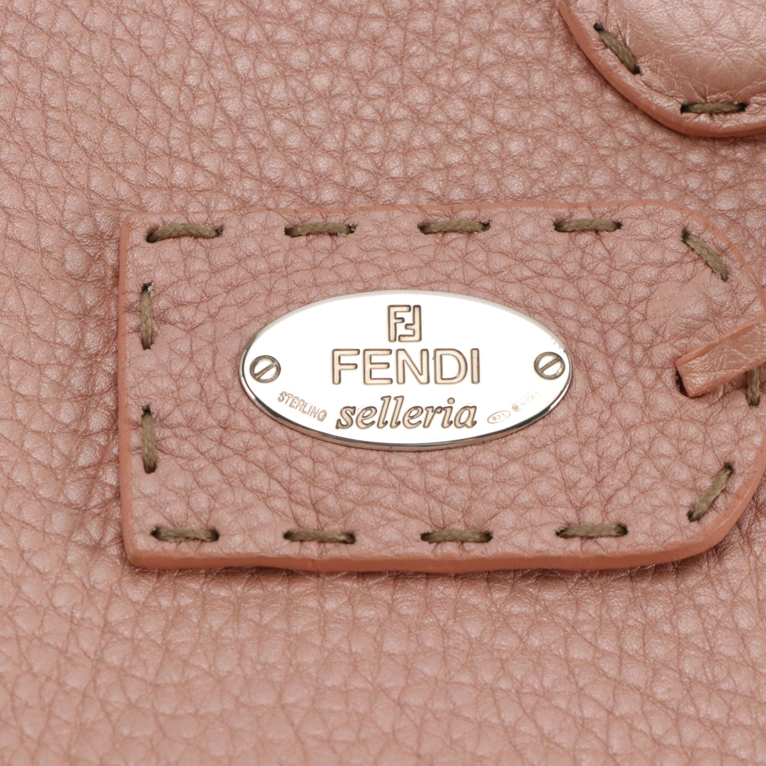 Fendi Selleria Small Doctors Crossbody Bag in Blush Pink Pearlescent Leather