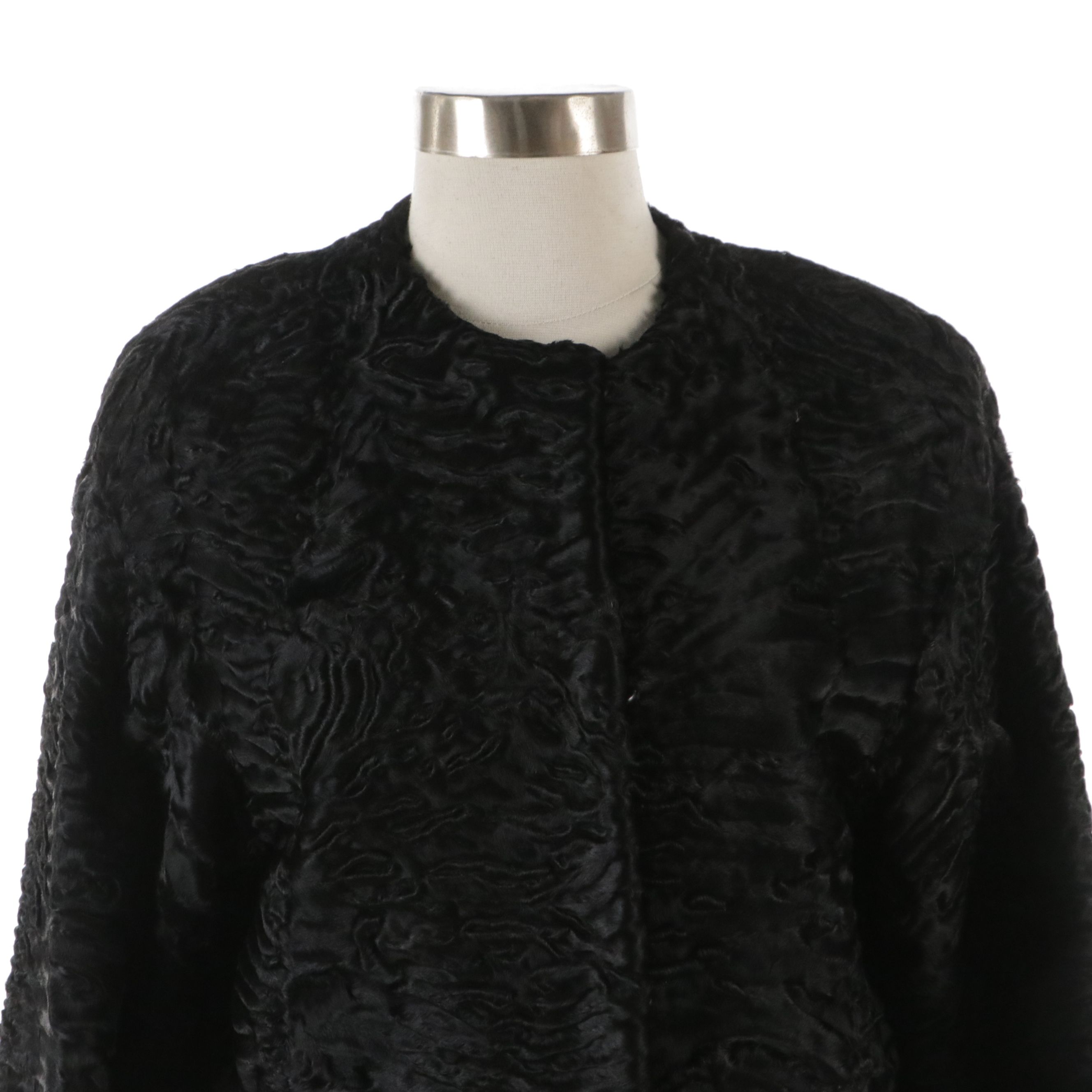 Swakara Lamb Fur Jacket with Mink Fur Trim from Miller's Furs