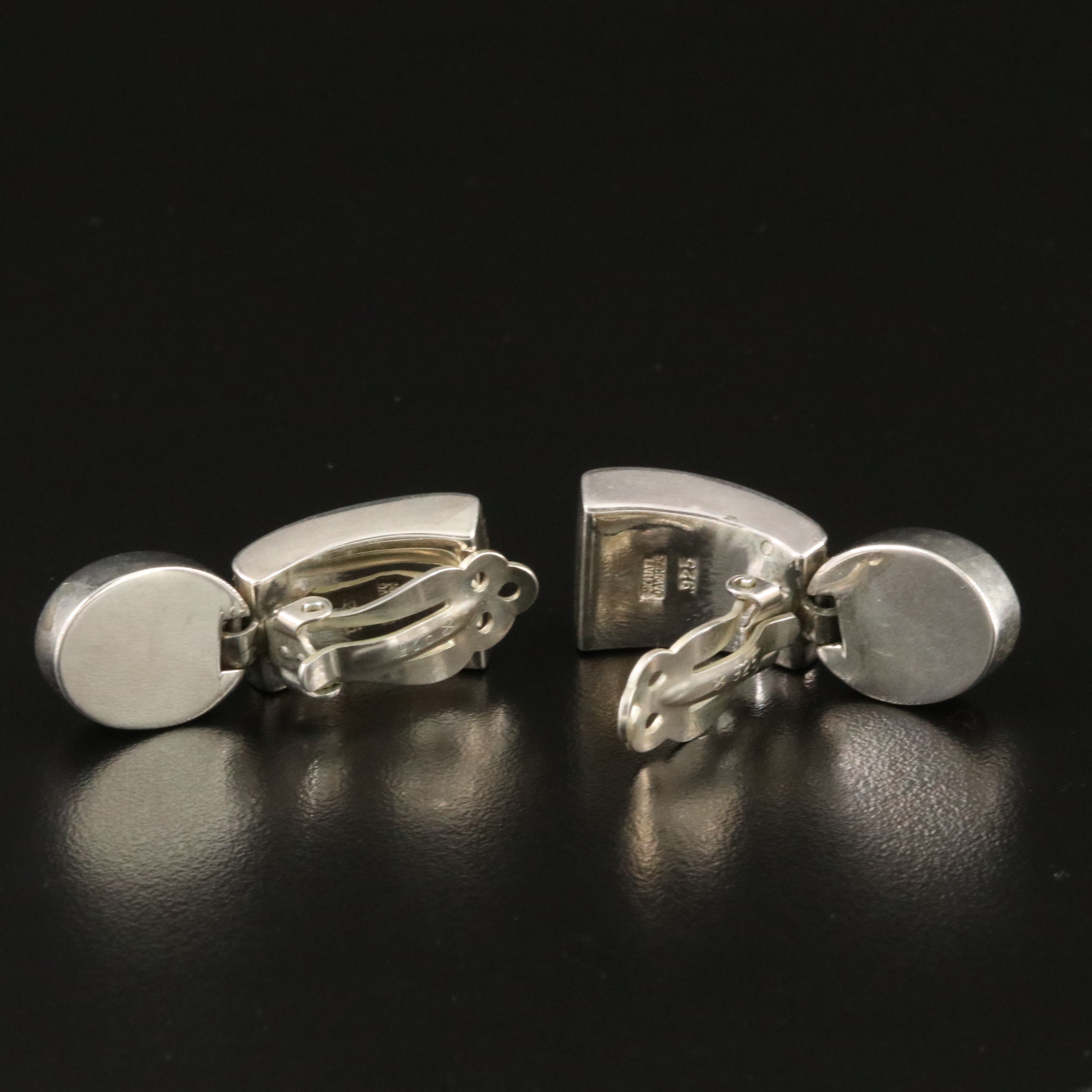 Michael Dawkins Sterling Mabè Pearl Drop Clip Earrings