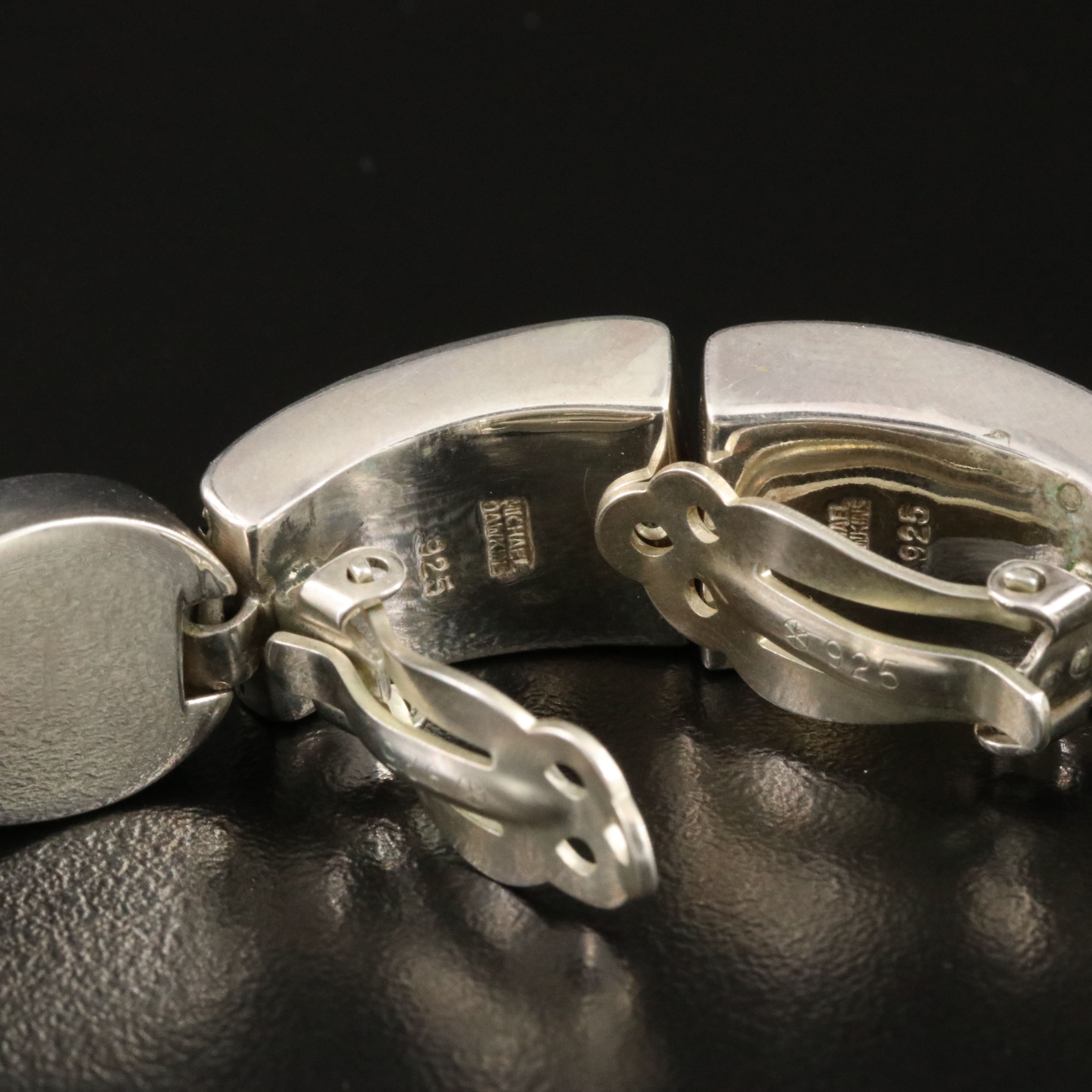 Michael Dawkins Sterling Mabè Pearl Drop Clip Earrings