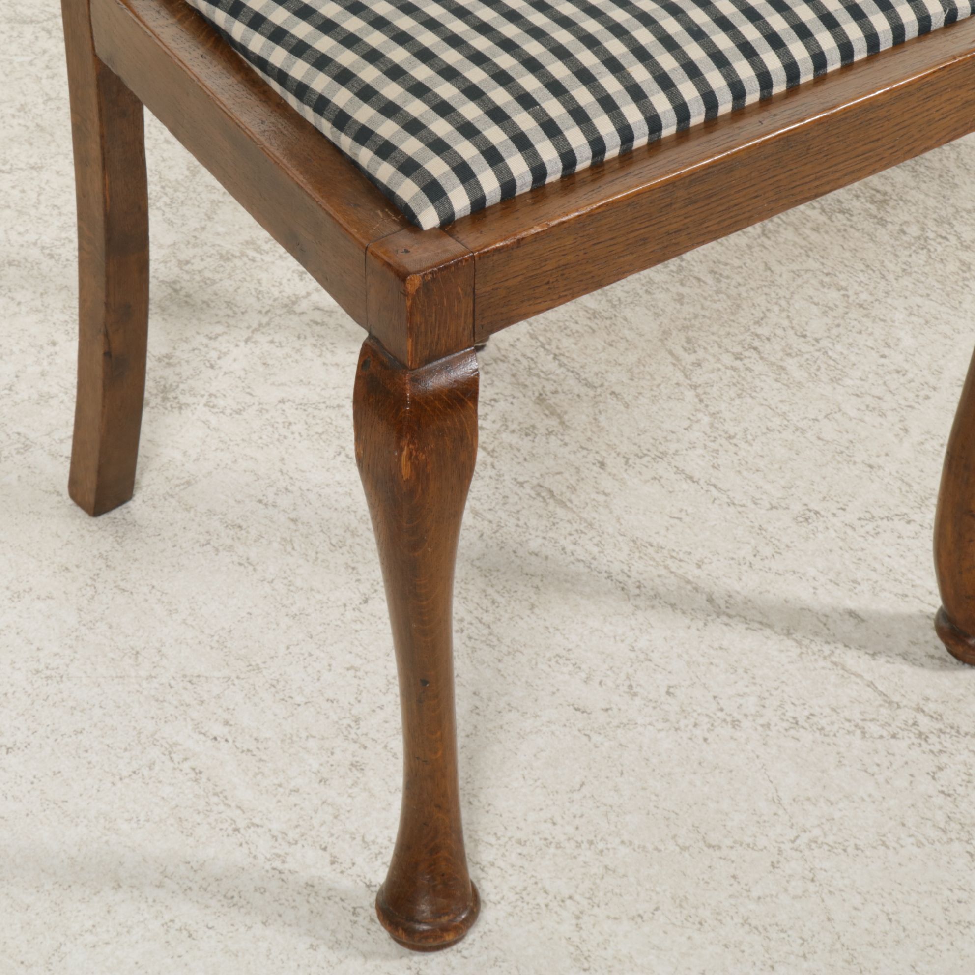 Four Queen Anne Style Oak Side Chairs, Early to Mid-20th Century