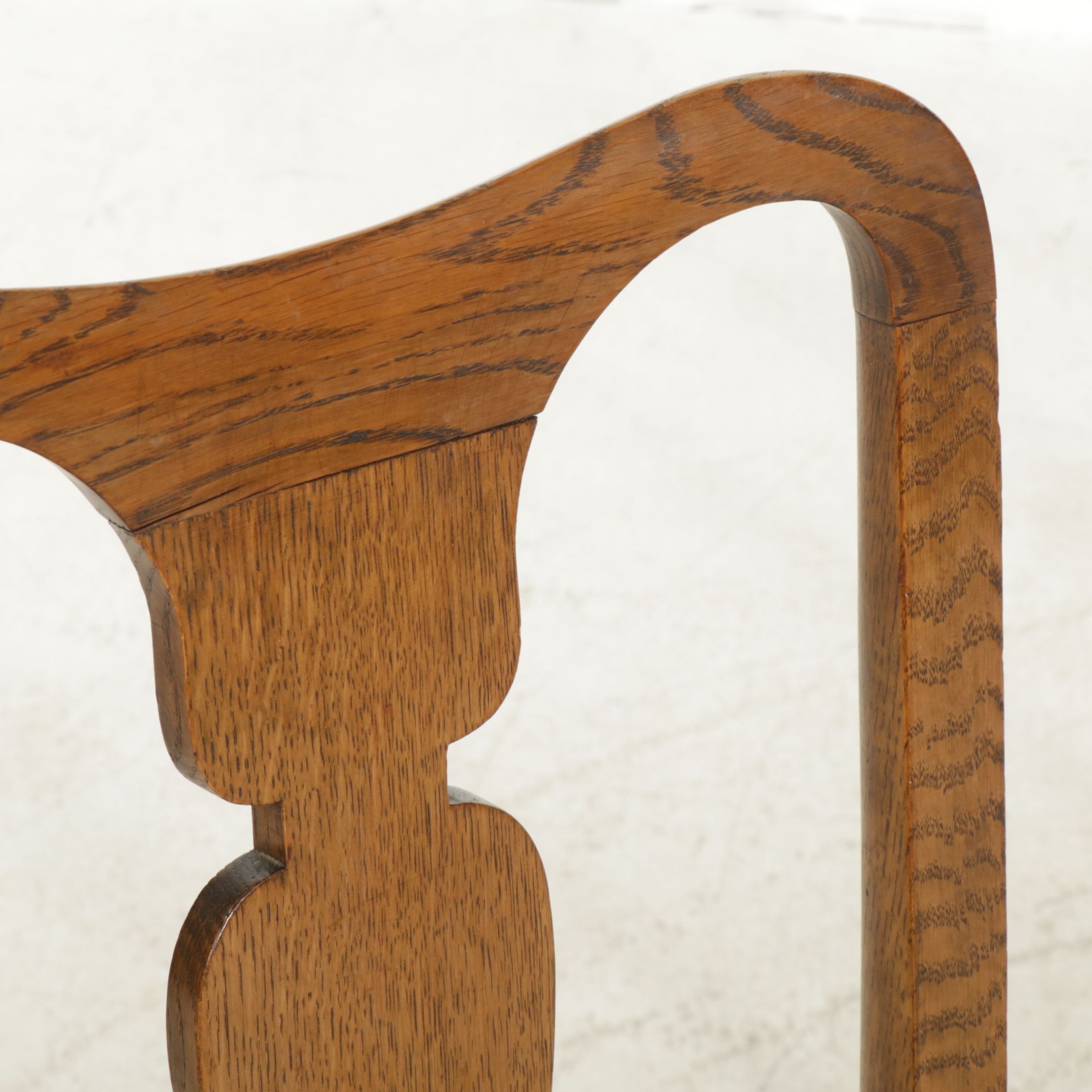 Four Queen Anne Style Oak Side Chairs, Early to Mid-20th Century