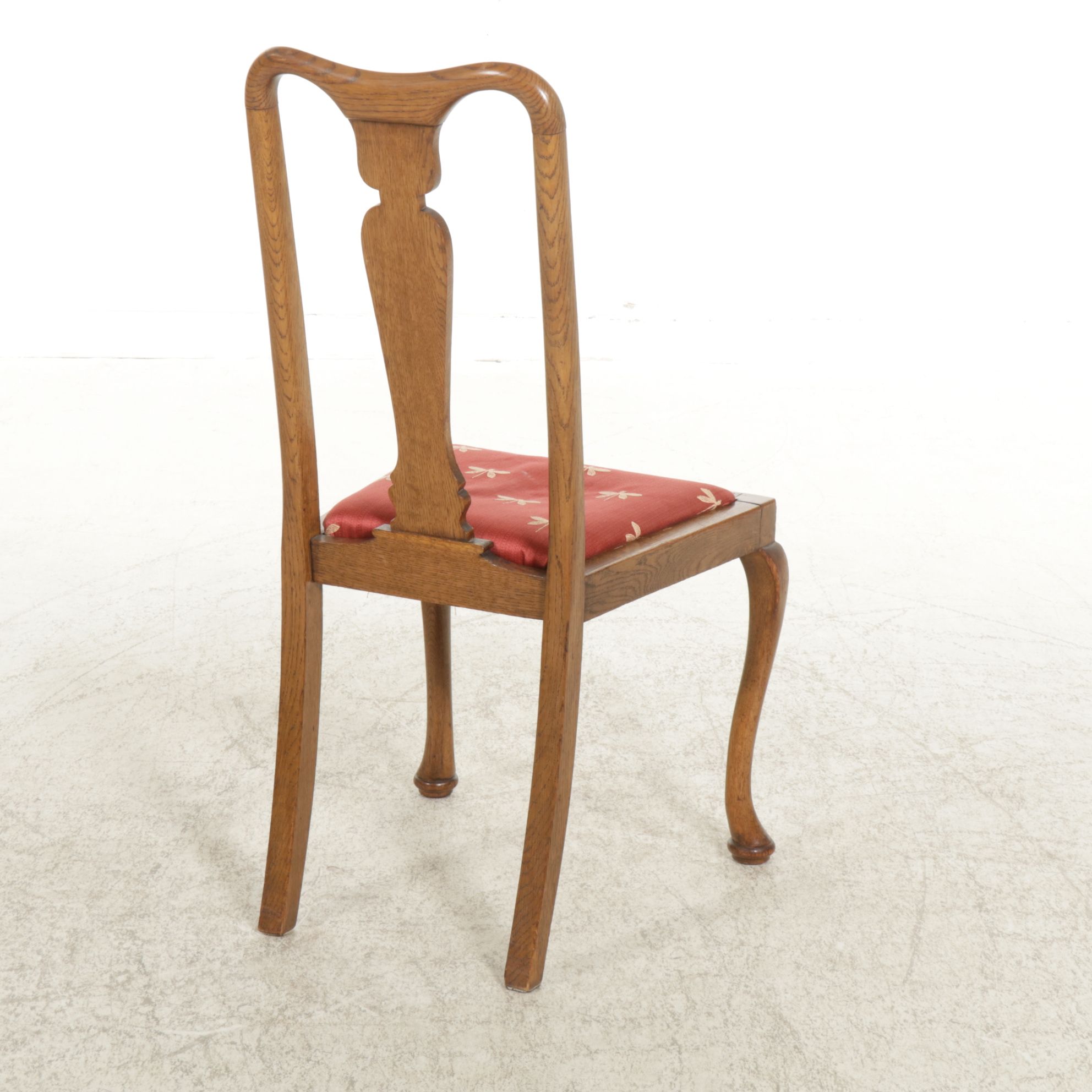 Four Queen Anne Style Oak Side Chairs, Early to Mid-20th Century