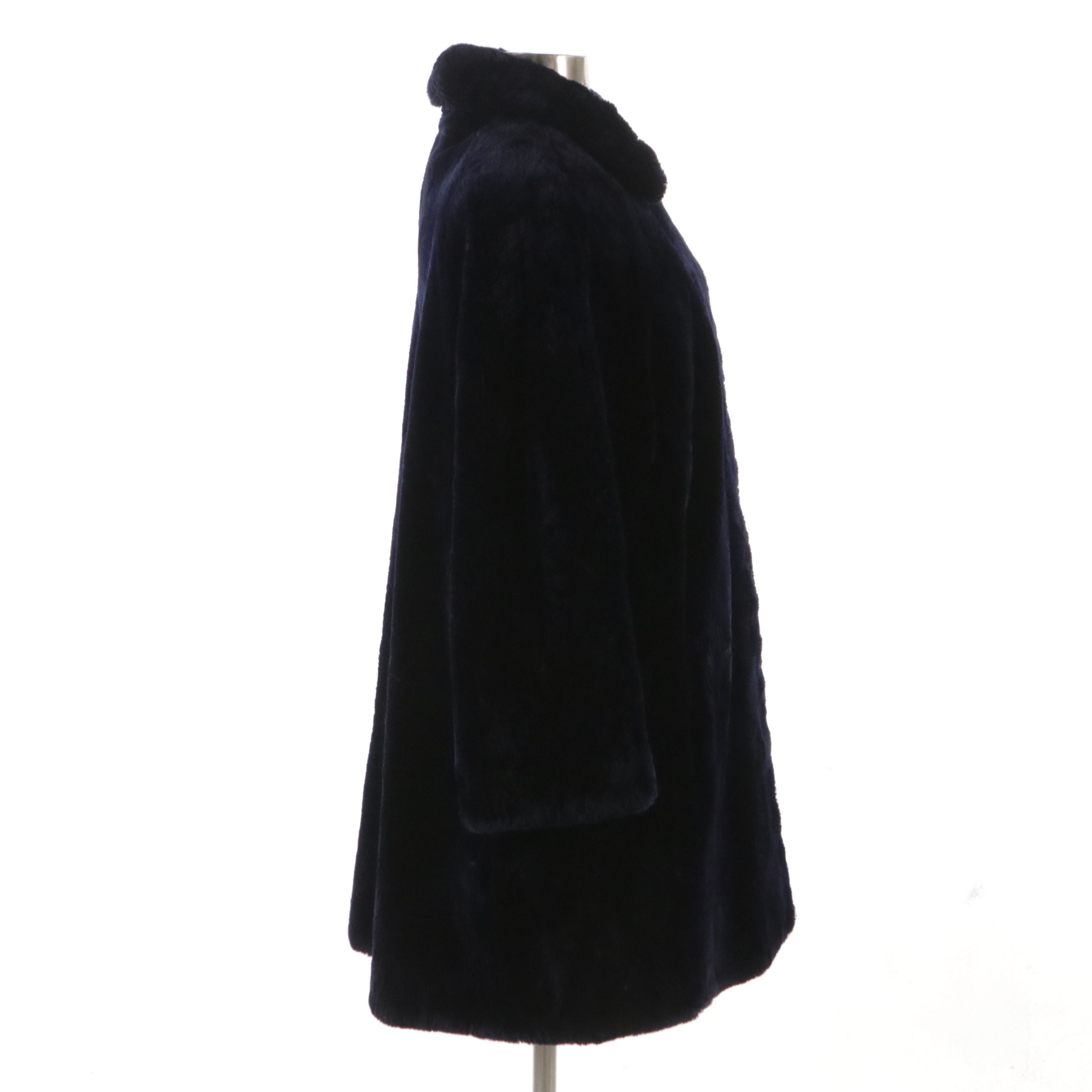 Alfred Sung Dyed Sheared Canadian Beaver Fur Stroller Coat