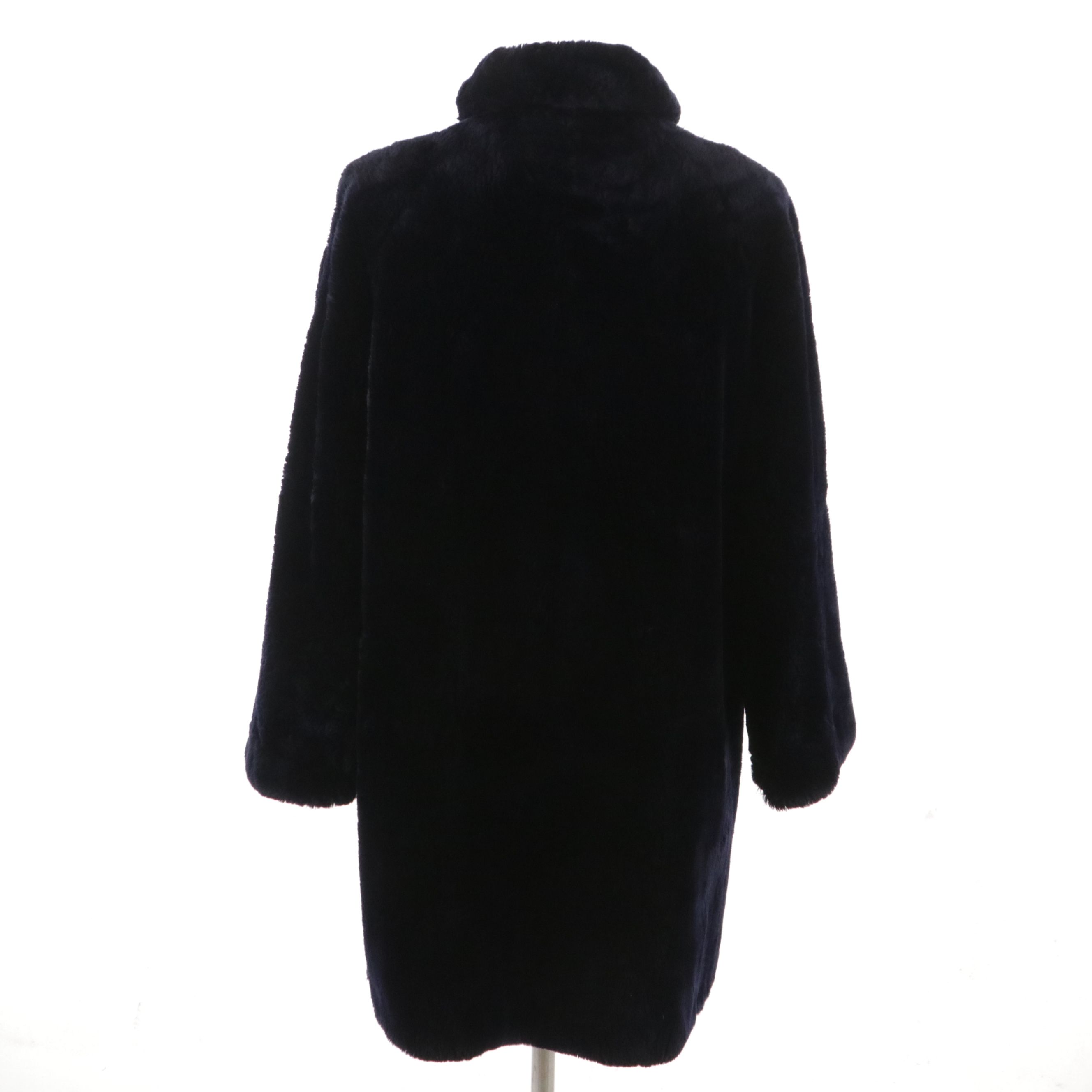 Alfred Sung Dyed Sheared Canadian Beaver Fur Stroller Coat