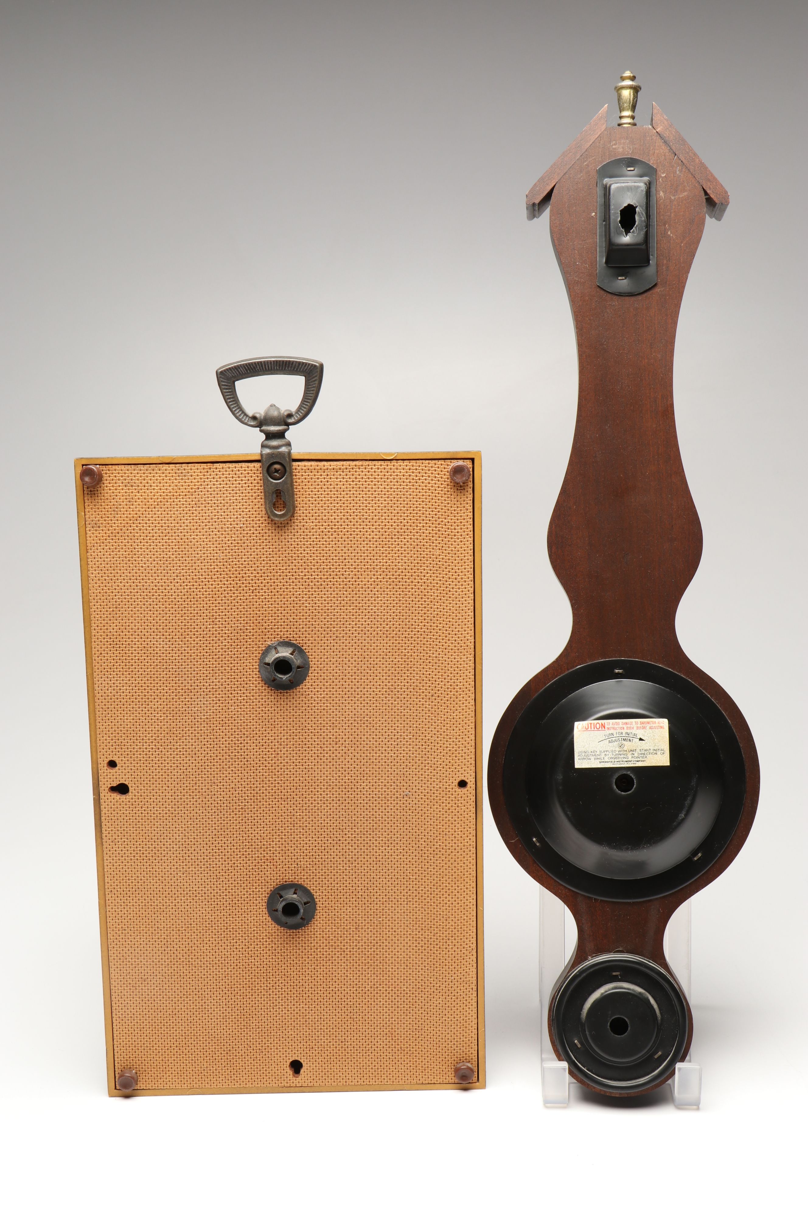 Springfield Banjo-Shaped Mahogany Finish and Rectangle Framed Weather Stations