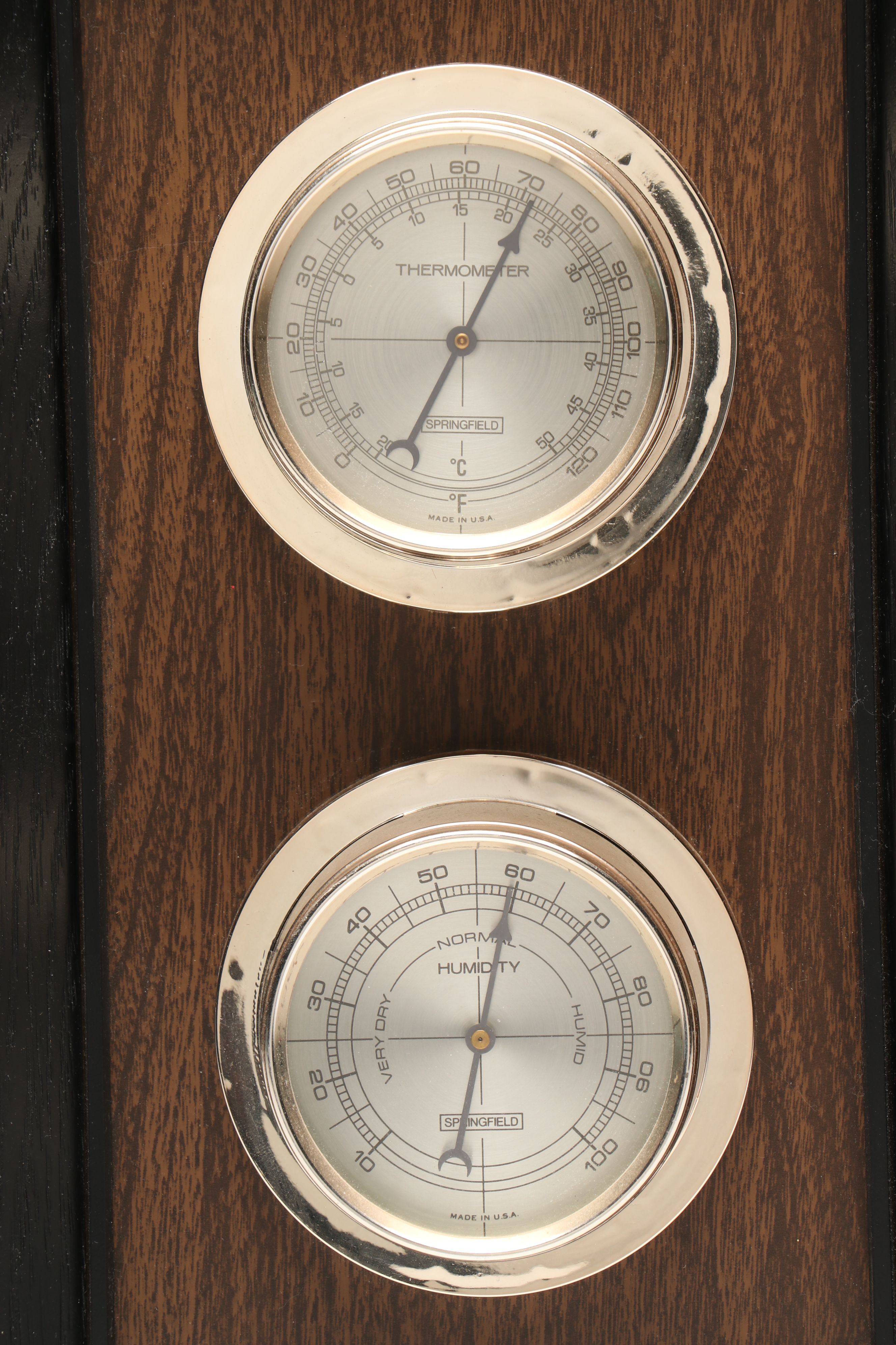 Springfield Banjo-Shaped Mahogany Finish and Rectangle Framed Weather Stations