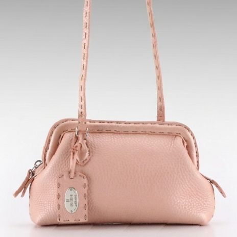 Fendi Selleria Small Doctors Crossbody Bag in Blush Pink Pearlescent Leather