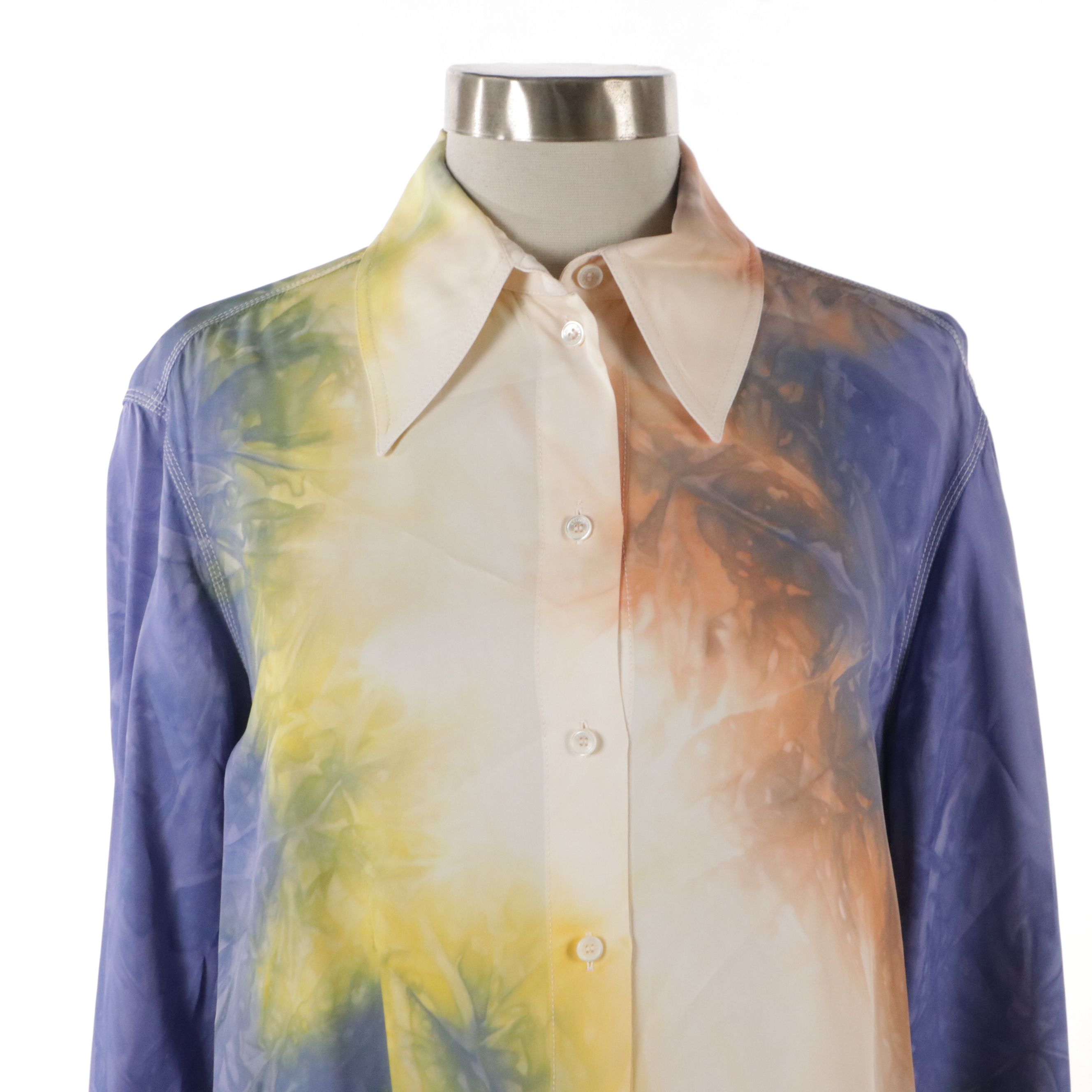 Céline Multicolored Tie Dye Long Sleeve Button Down Shirt