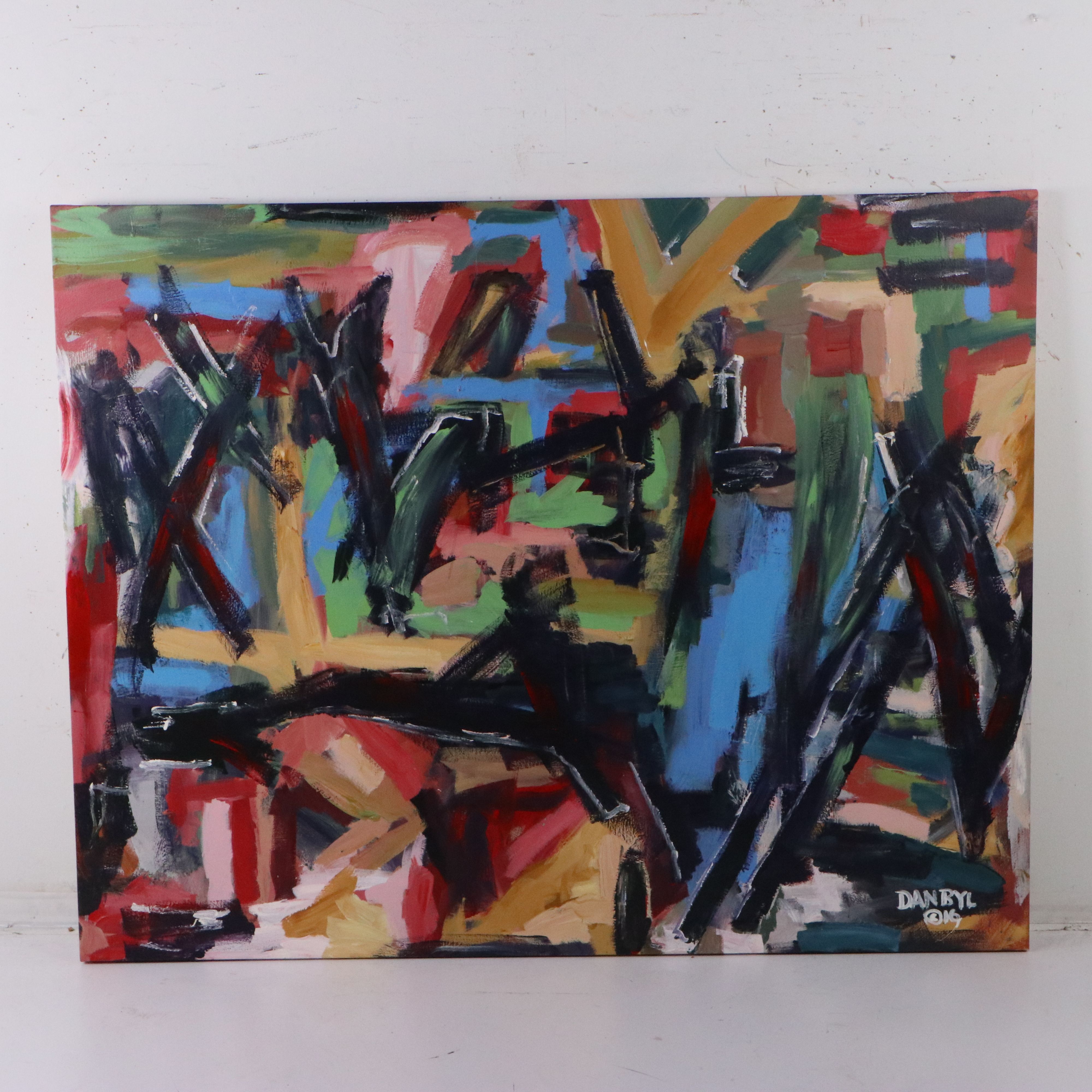 Dan Byl Abstract Acrylic Painting "The Deal," 2016