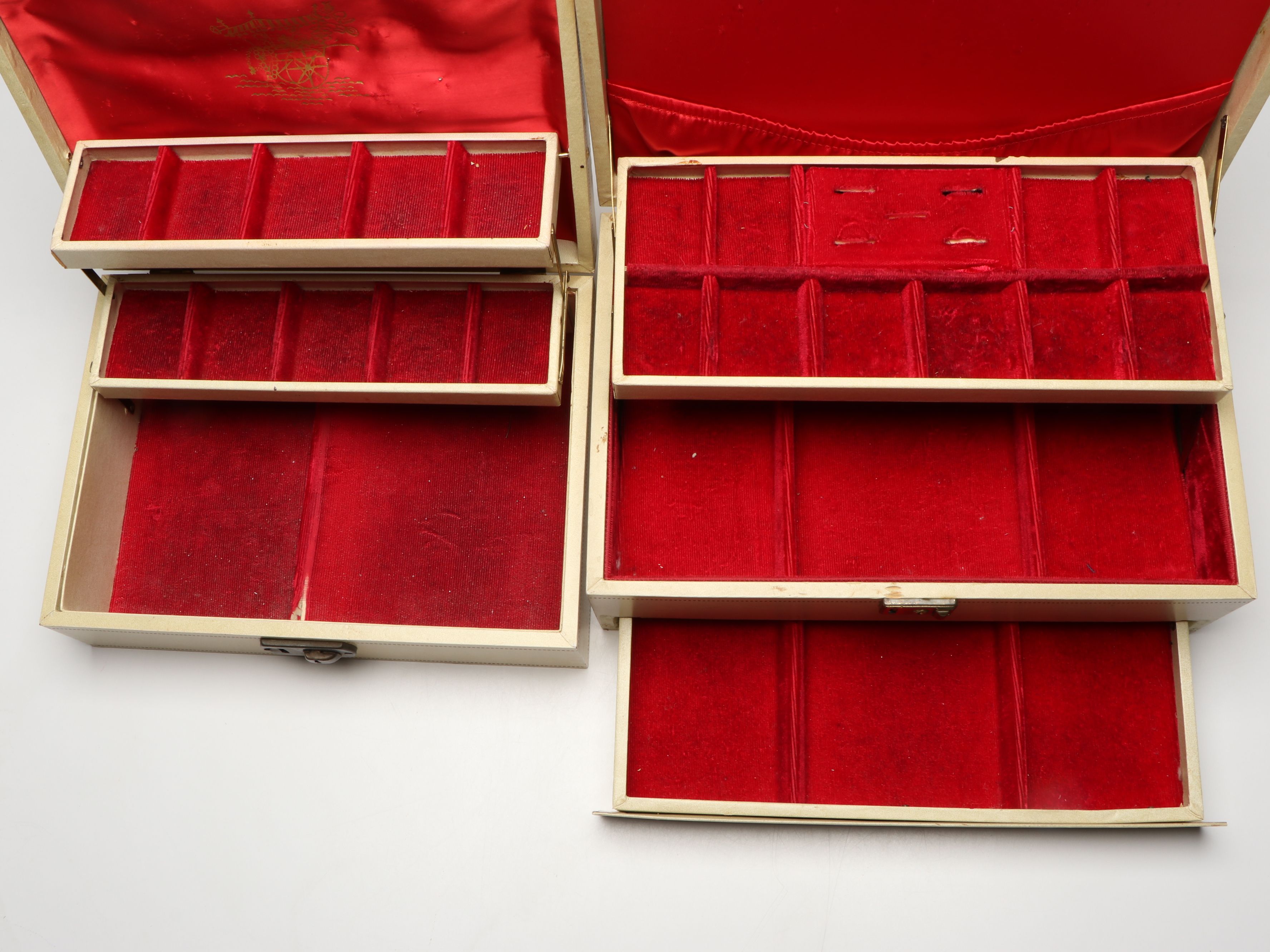 Mele and Other Fabric Lined Vintage Jewelry Box, Mid-20th Century