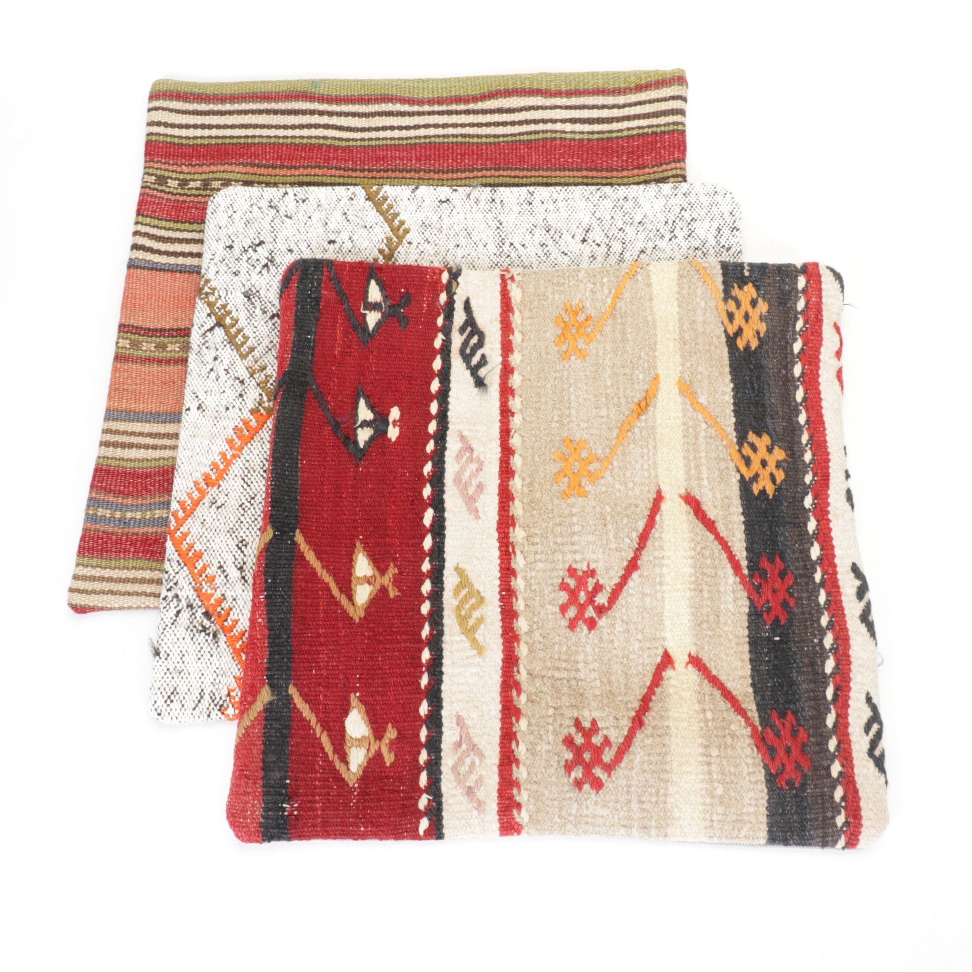Hand-Pieced Kilim Rug Remnant Pillow Covers
