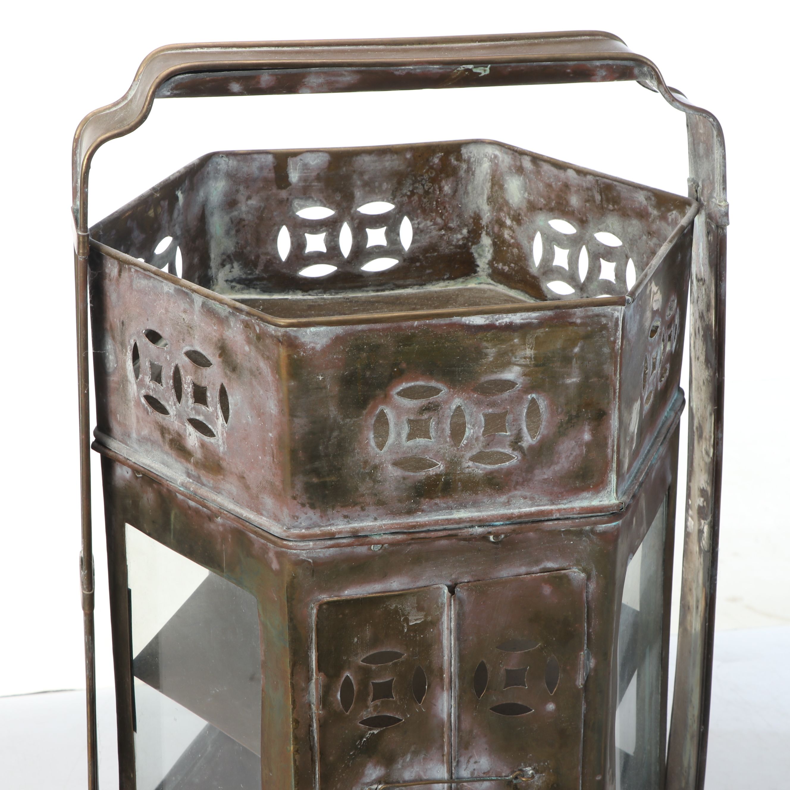 Chinese Patinated Brass Noodle Vending Cart on Casters, 20th Century