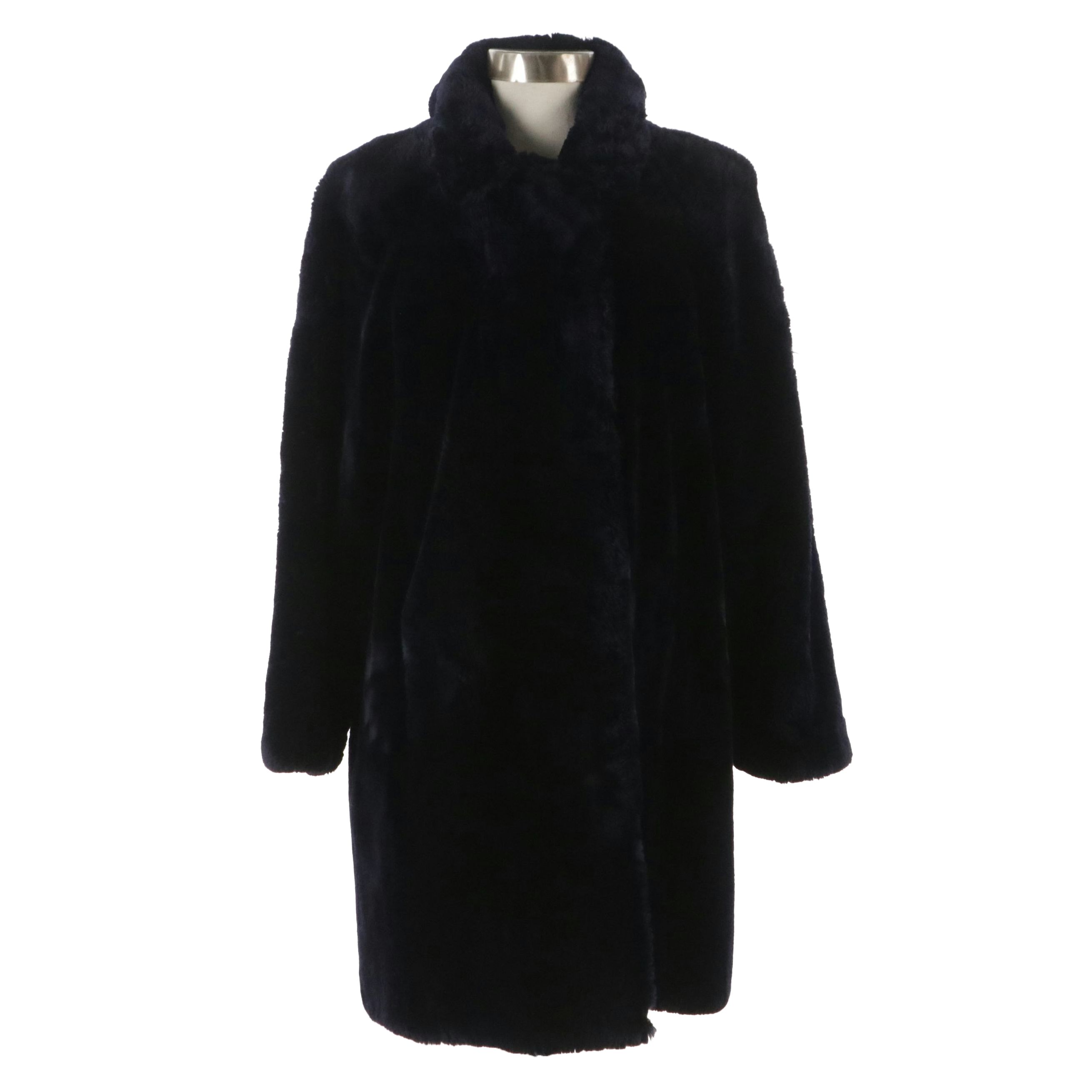 Alfred Sung Dyed Sheared Canadian Beaver Fur Stroller Coat