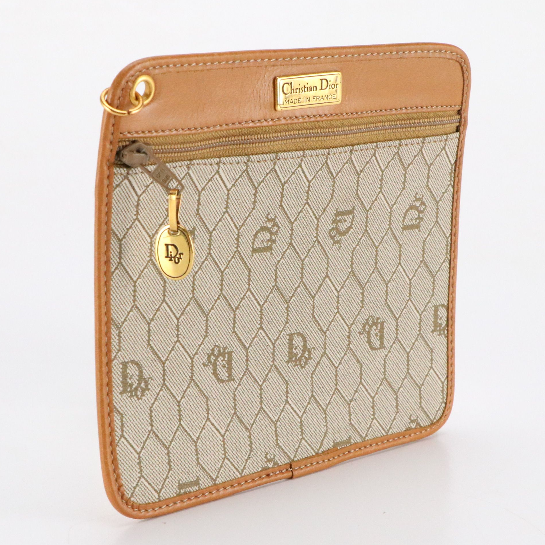 Christian Dior Accessory Pouch in Logo Honeycomb Jacquard Canvas