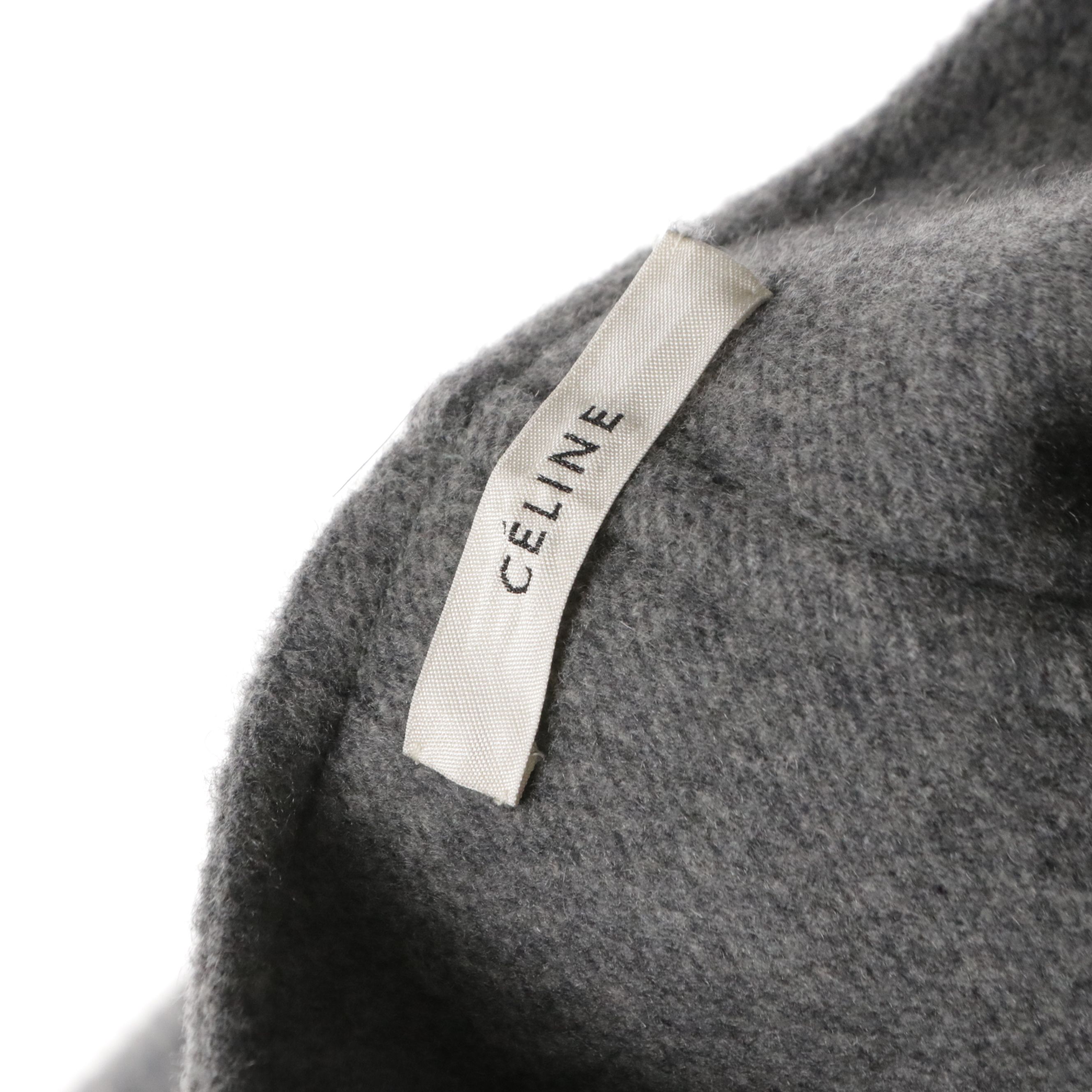 Céline Grey Cashmere Poncho Coat with Side Snaps and Retains Tag