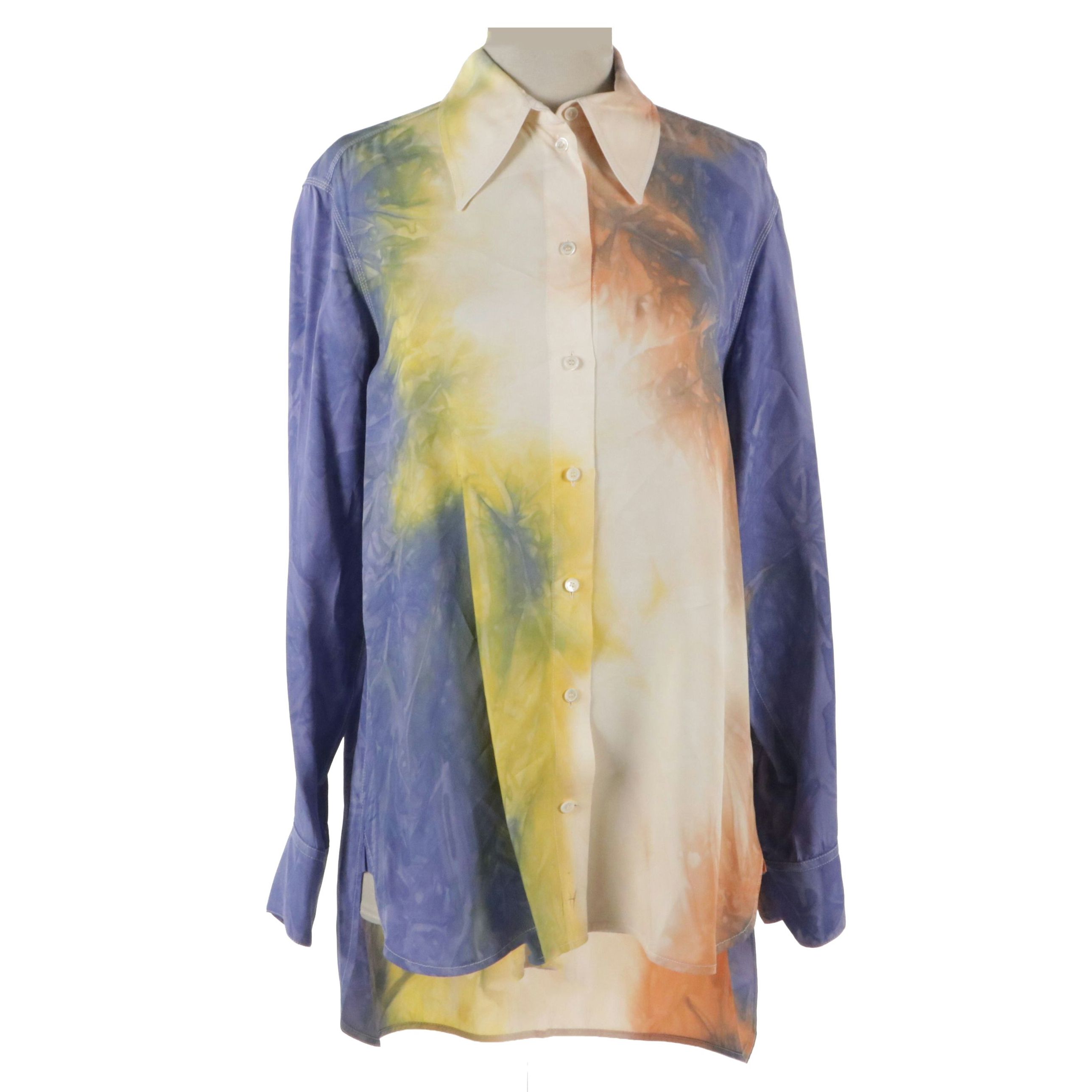 Céline Multicolored Tie Dye Long Sleeve Button Down Shirt