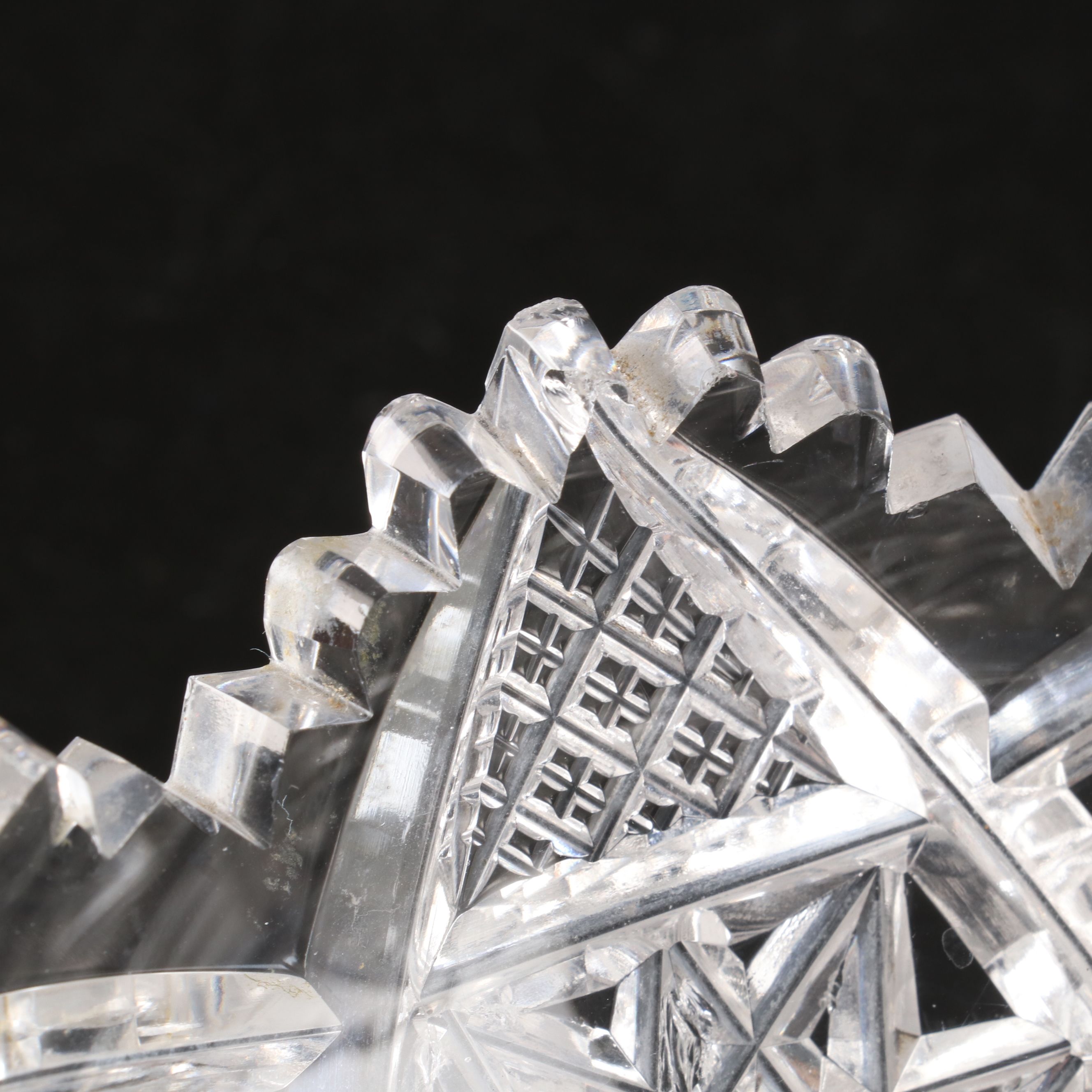 Brilliant Cut Sawtooth Rim Crystal Bowls