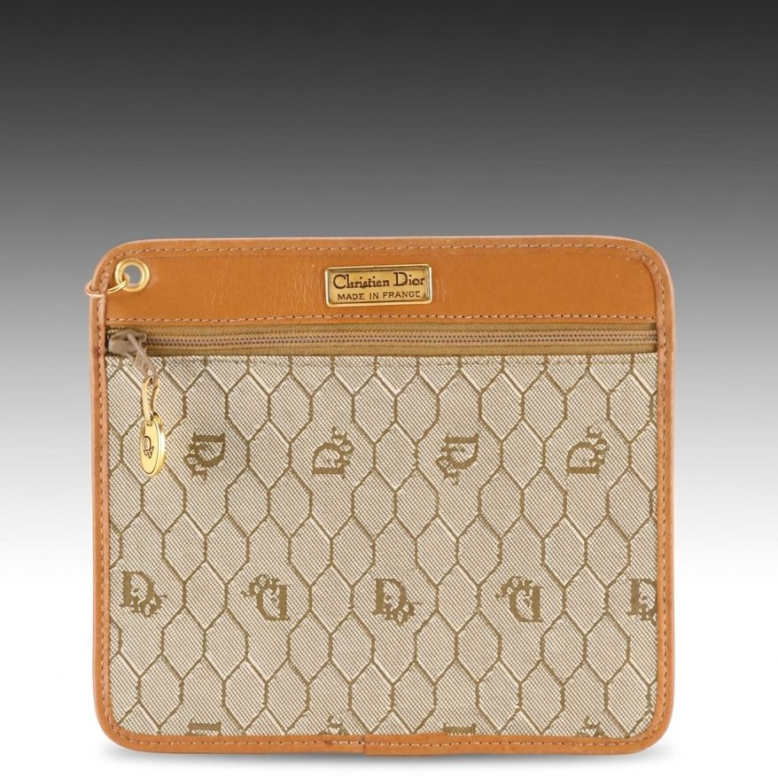 Christian Dior Accessory Pouch in Logo Honeycomb Jacquard Canvas
