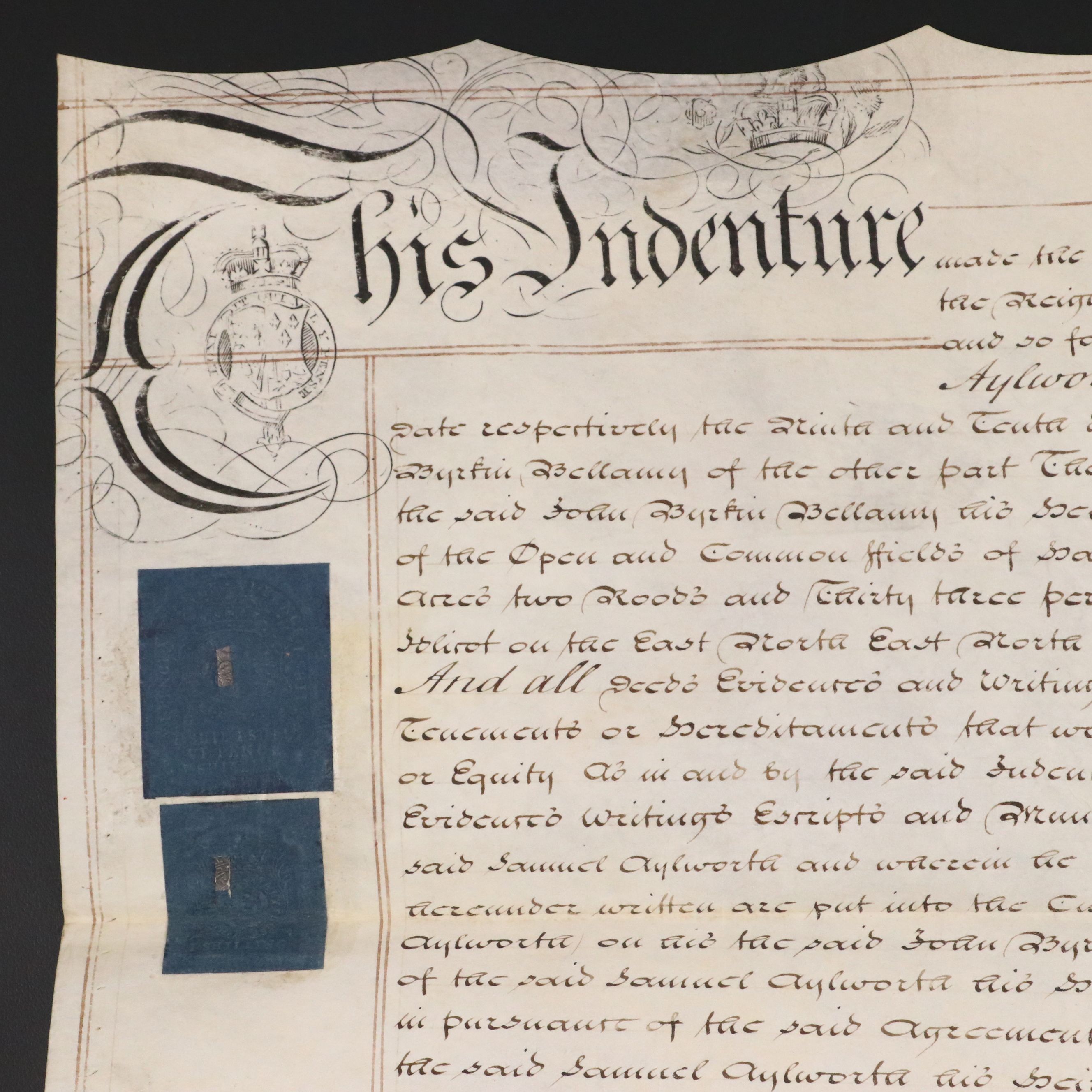1830 English Vellum Indenture Document