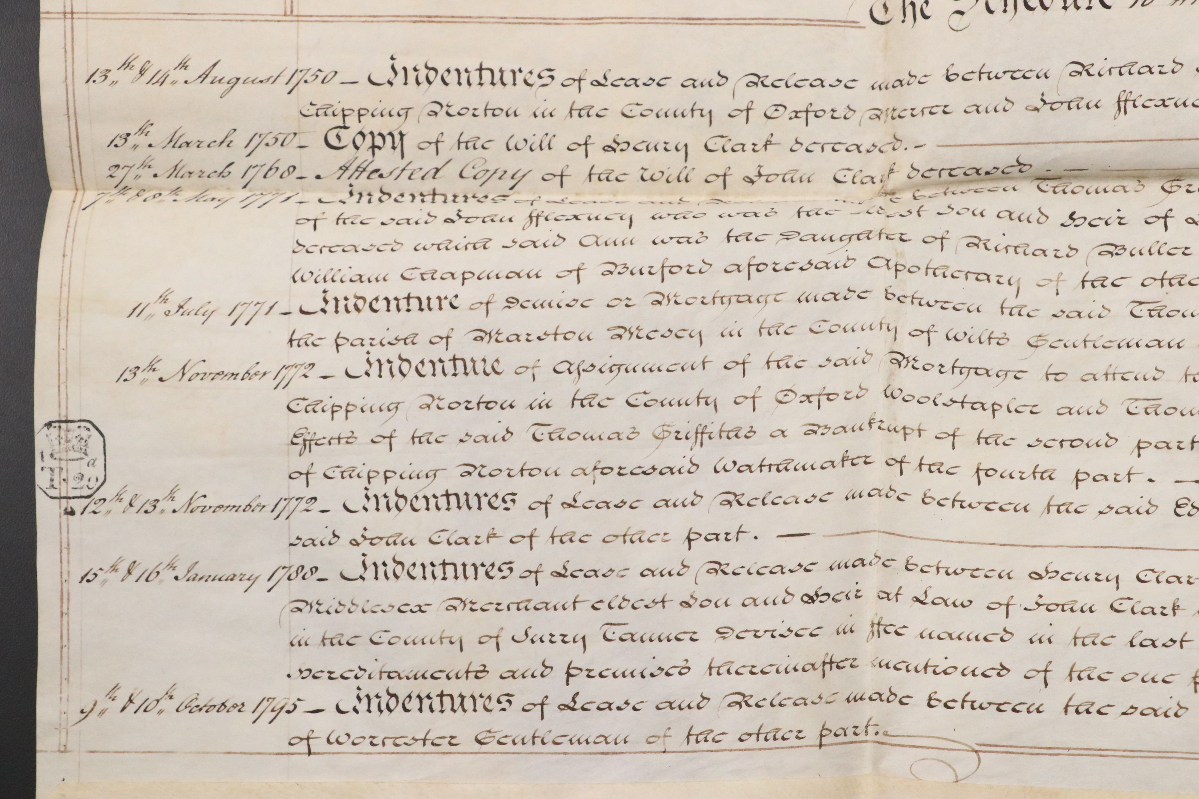 1830 English Vellum Indenture Document