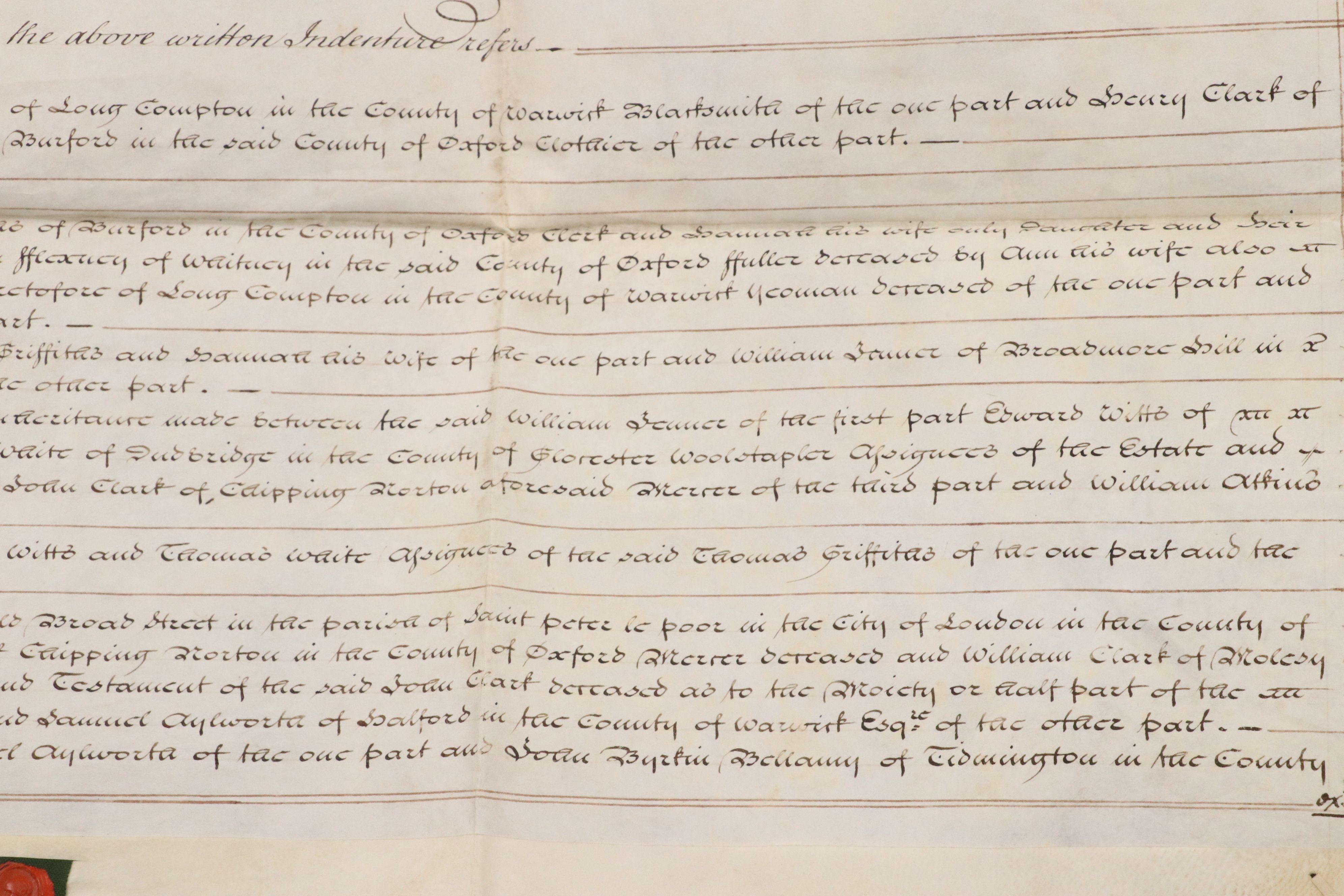 1830 English Vellum Indenture Document