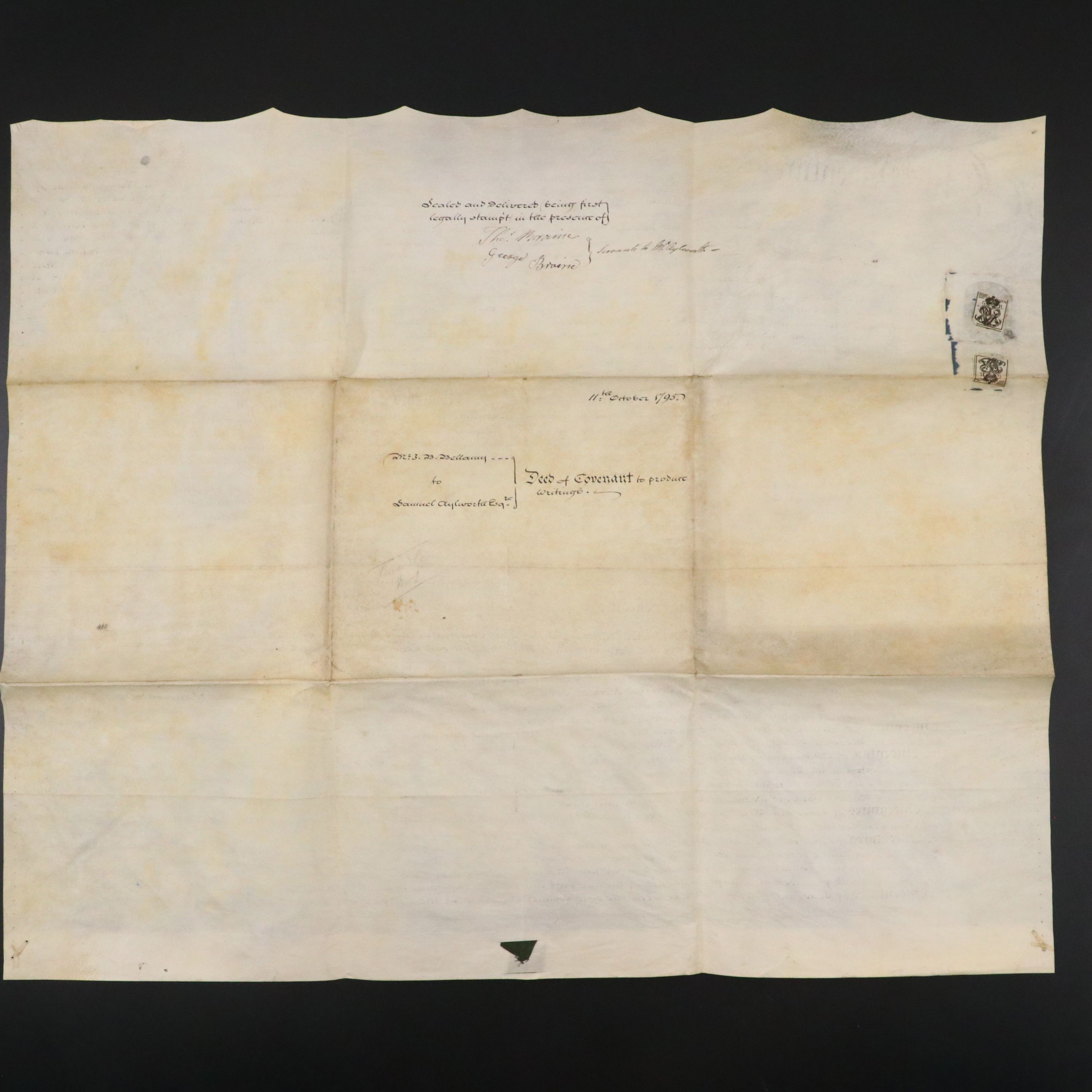 1830 English Vellum Indenture Document
