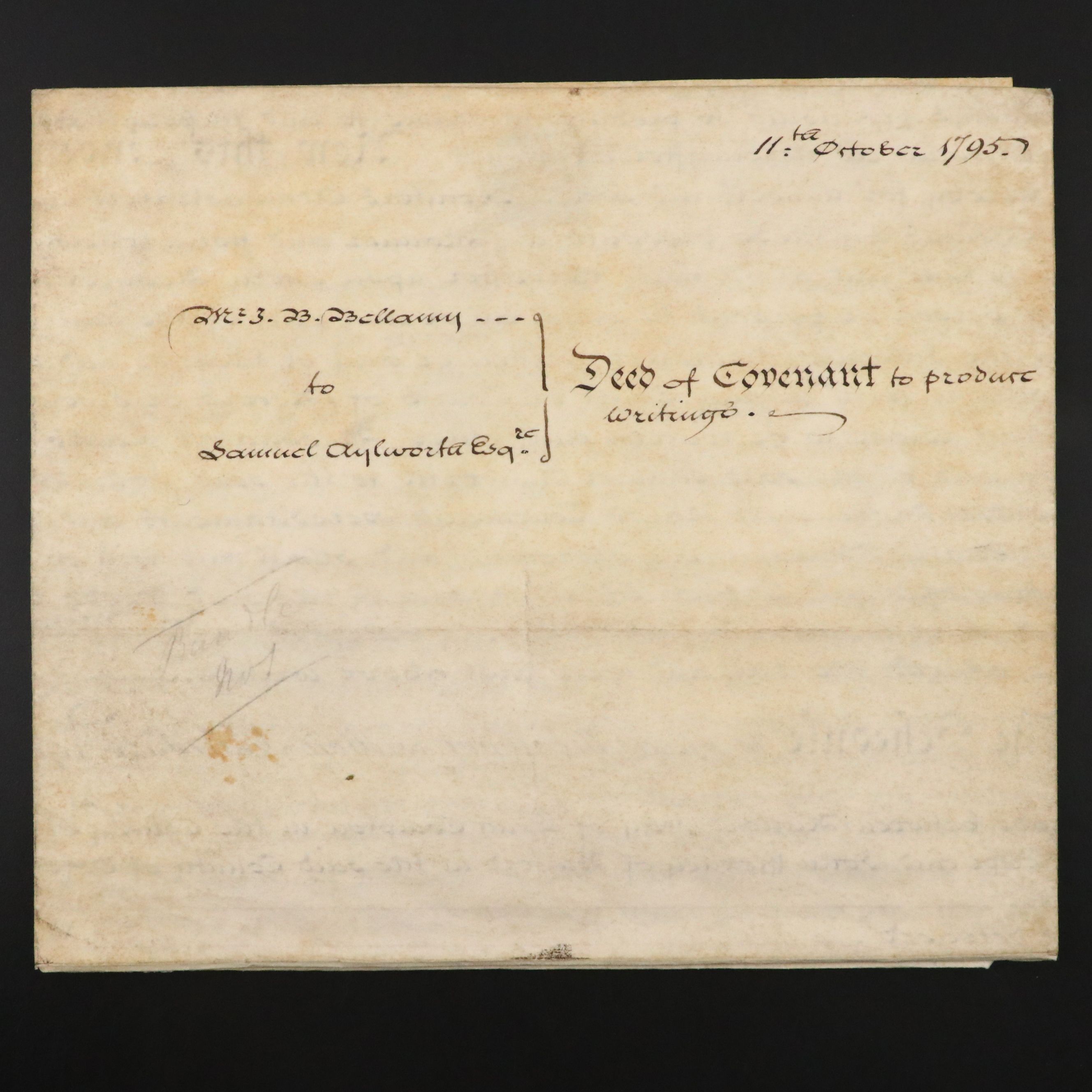 1830 English Vellum Indenture Document