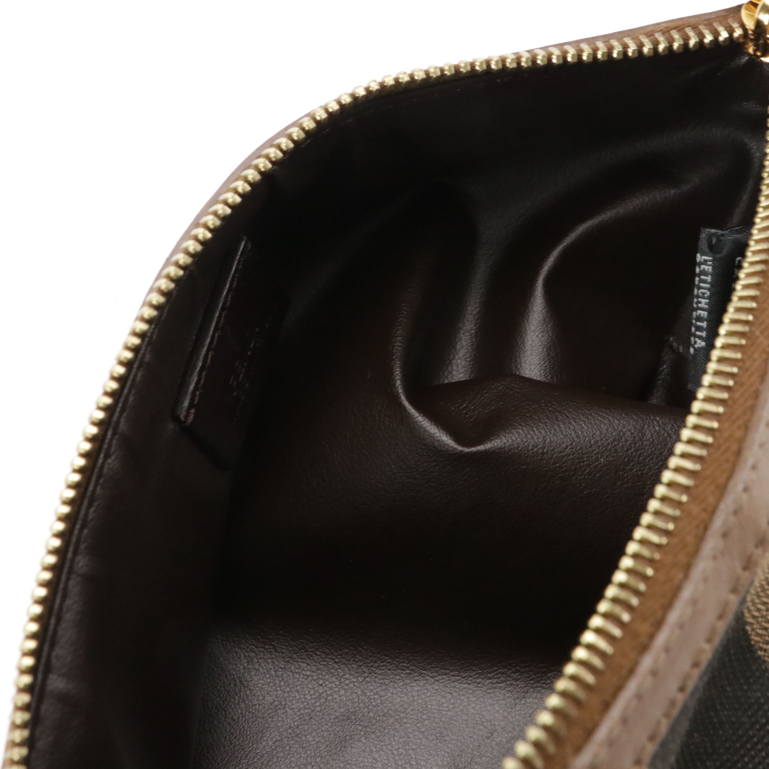 Fendi Cosmetic Zip Pouch 7N0074 in Pequin Stripe Jacquard Canvas