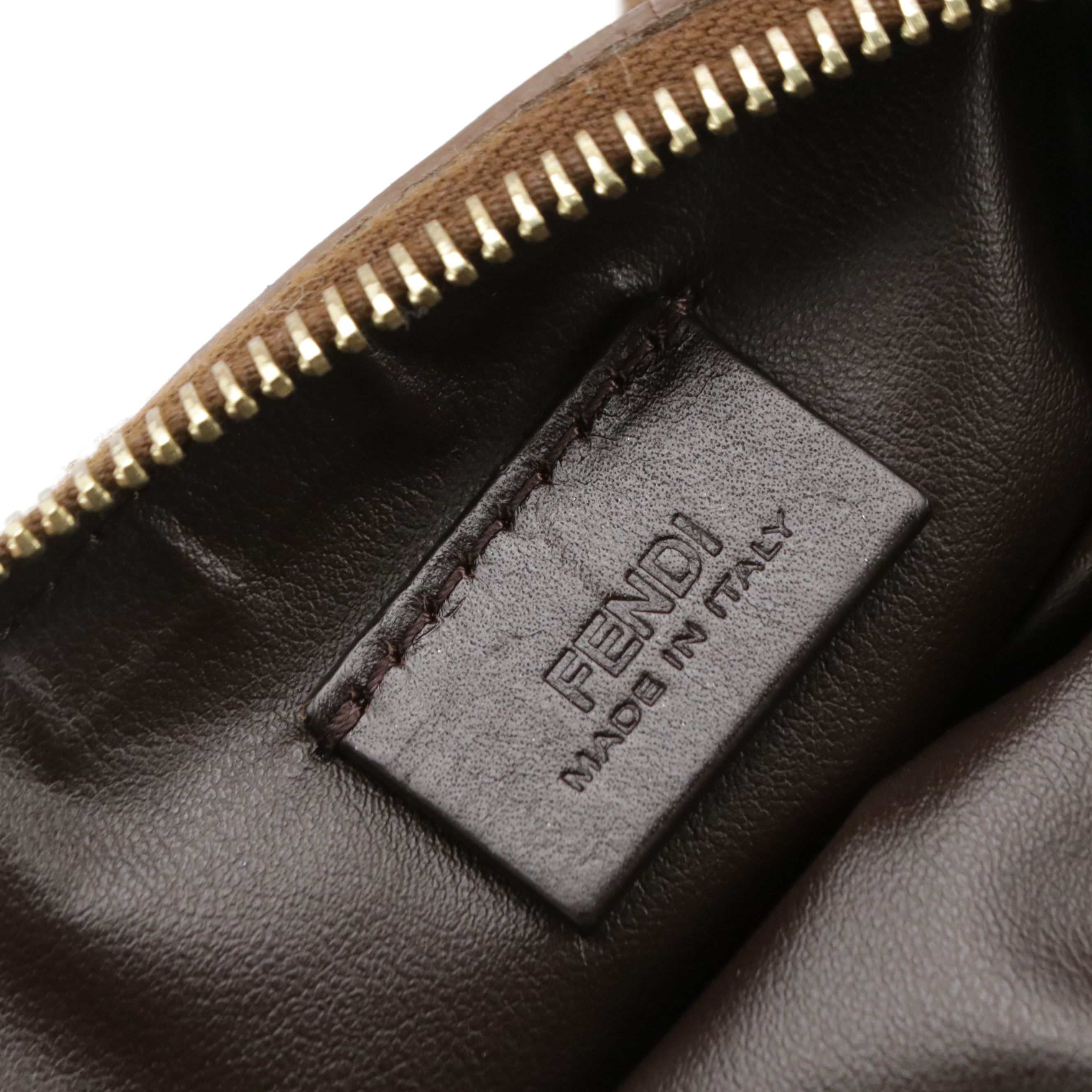 Fendi Cosmetic Zip Pouch 7N0074 in Pequin Stripe Jacquard Canvas