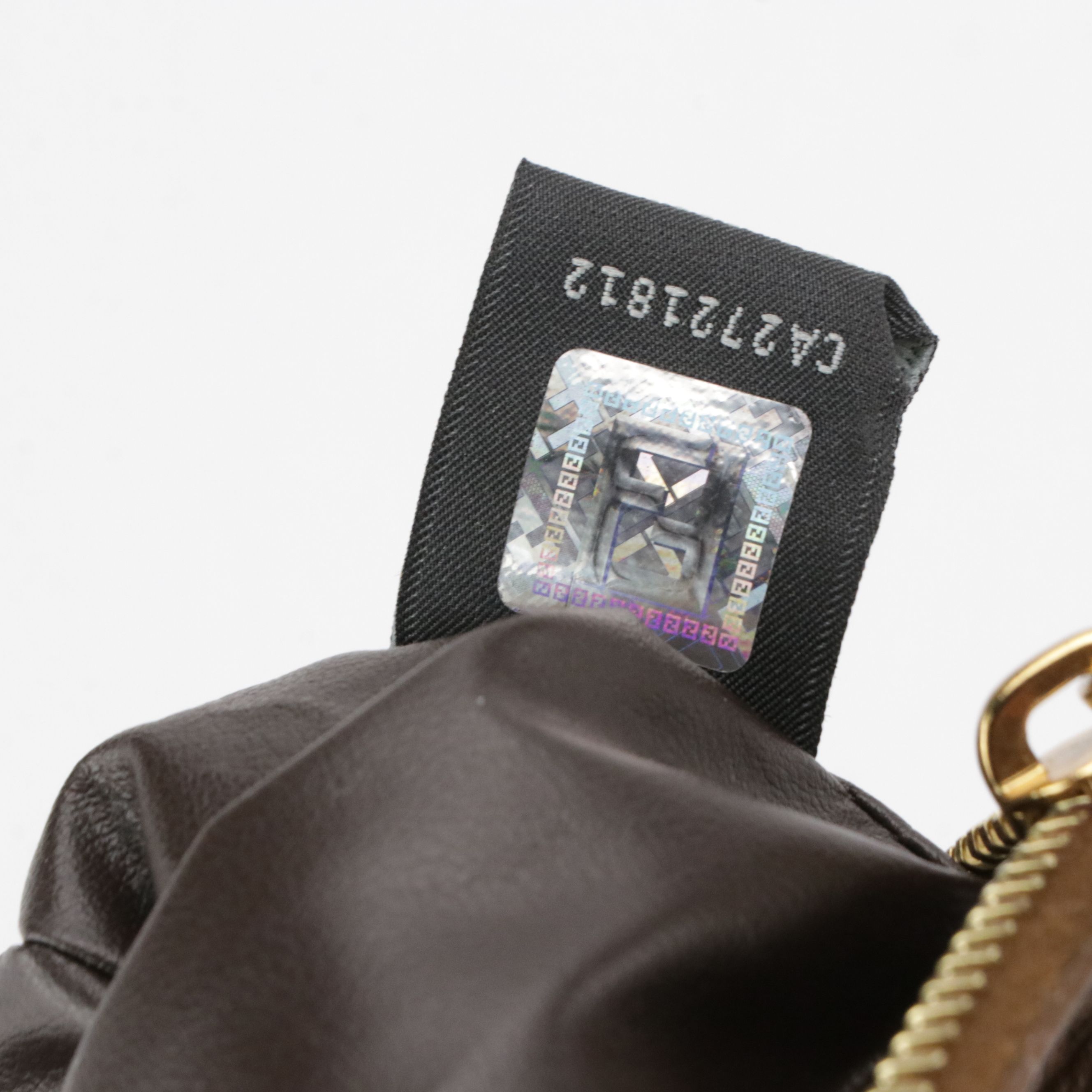 Fendi Cosmetic Zip Pouch 7N0074 in Pequin Stripe Jacquard Canvas