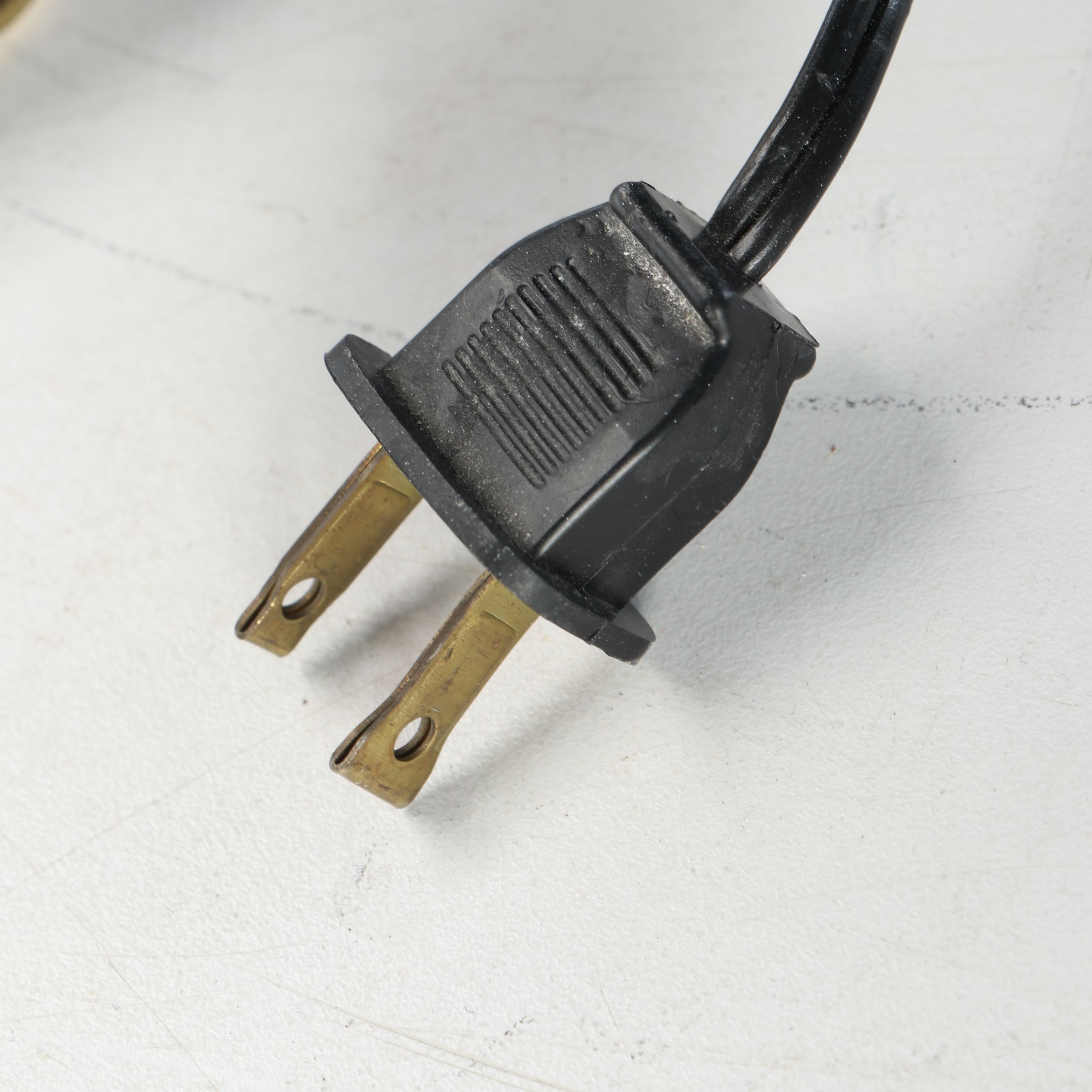 Postmodern Two-Tone Metal Table Lamp and Other Floor Lamp with Drum Shade