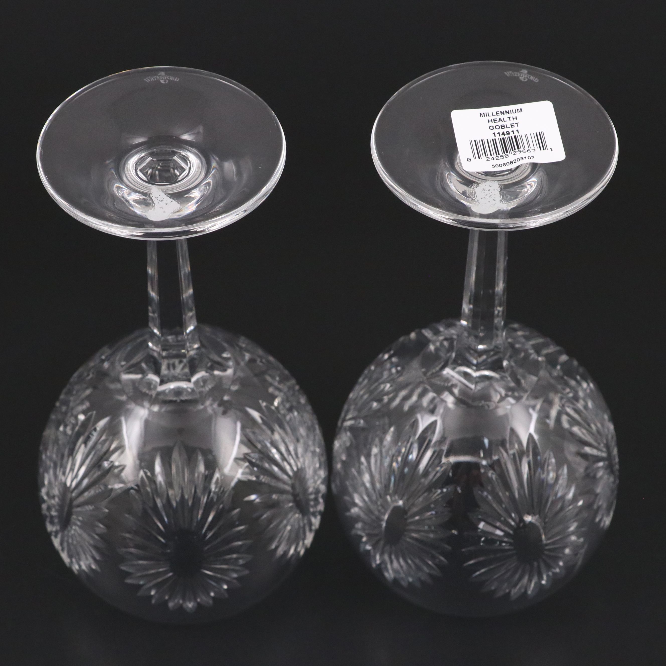 Waterford Millennium Collection "Health" Crystal Toasting Goblets