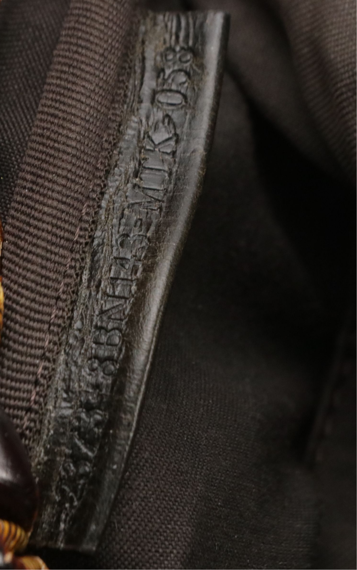 Fendi Magic Top Handle Bag in Shiny Tortuga and Brown Grained Leather