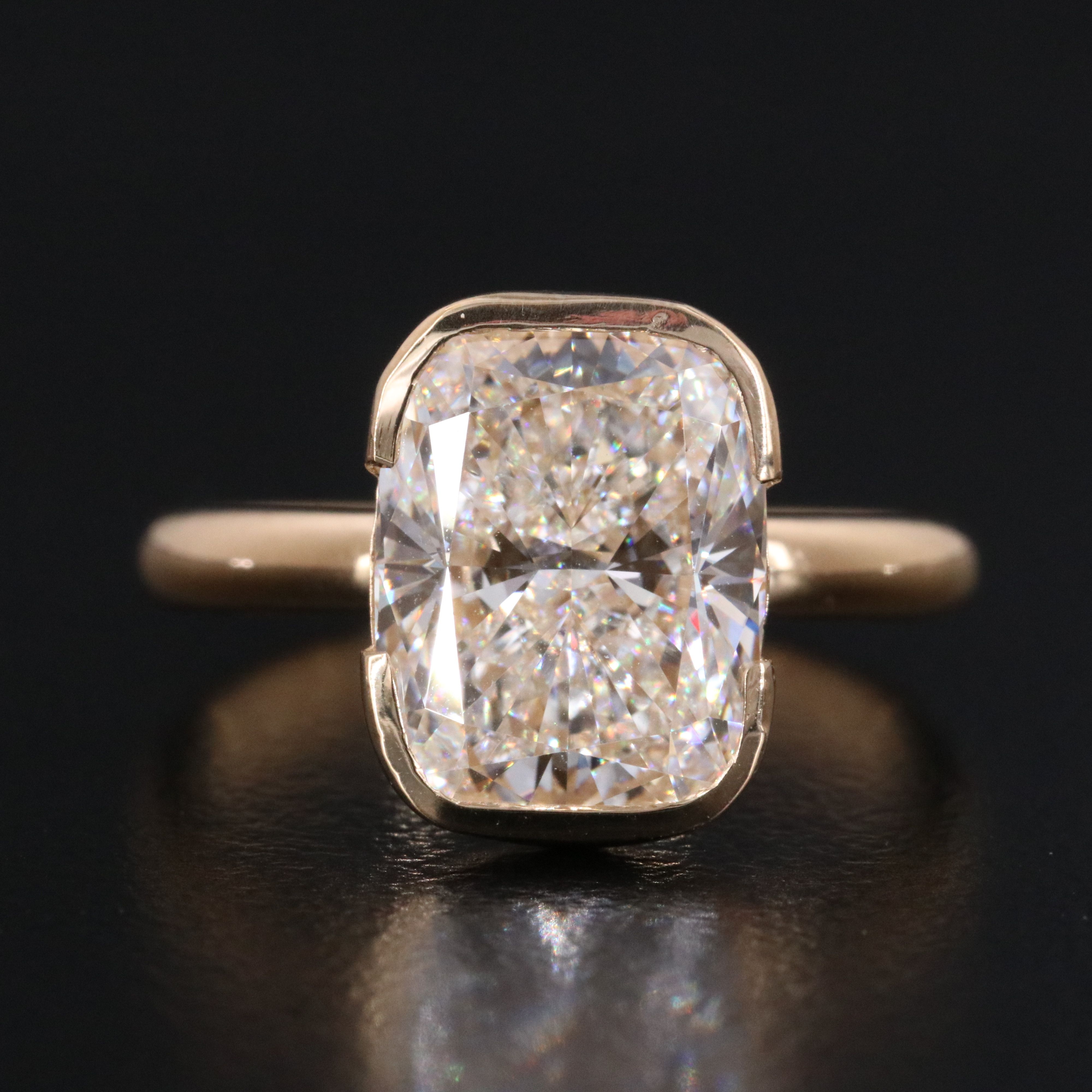 18K 4.06 CT Lab Grown Diamond Solitaire Ring with IGI Report