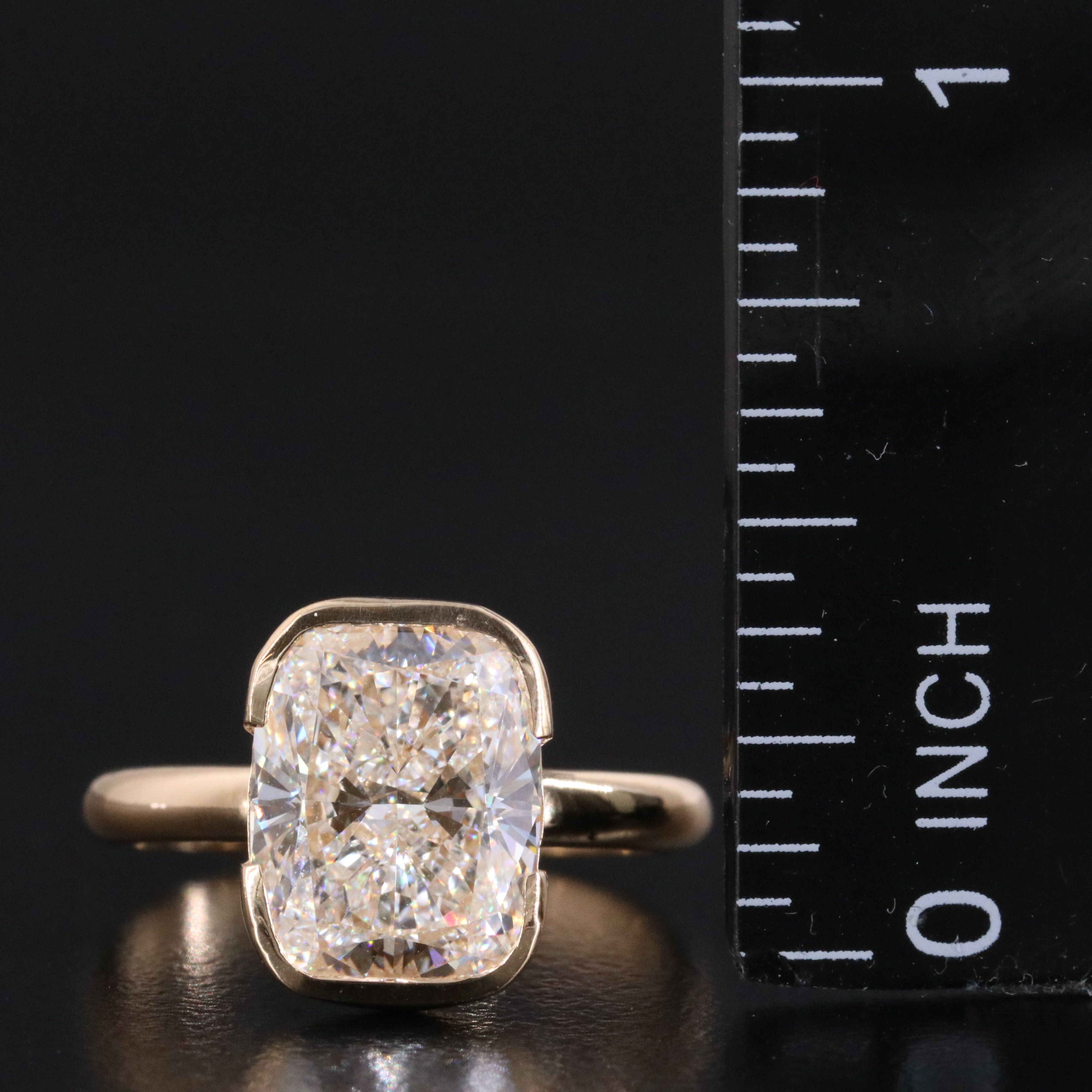 18K 4.06 CT Lab Grown Diamond Solitaire Ring with IGI Report