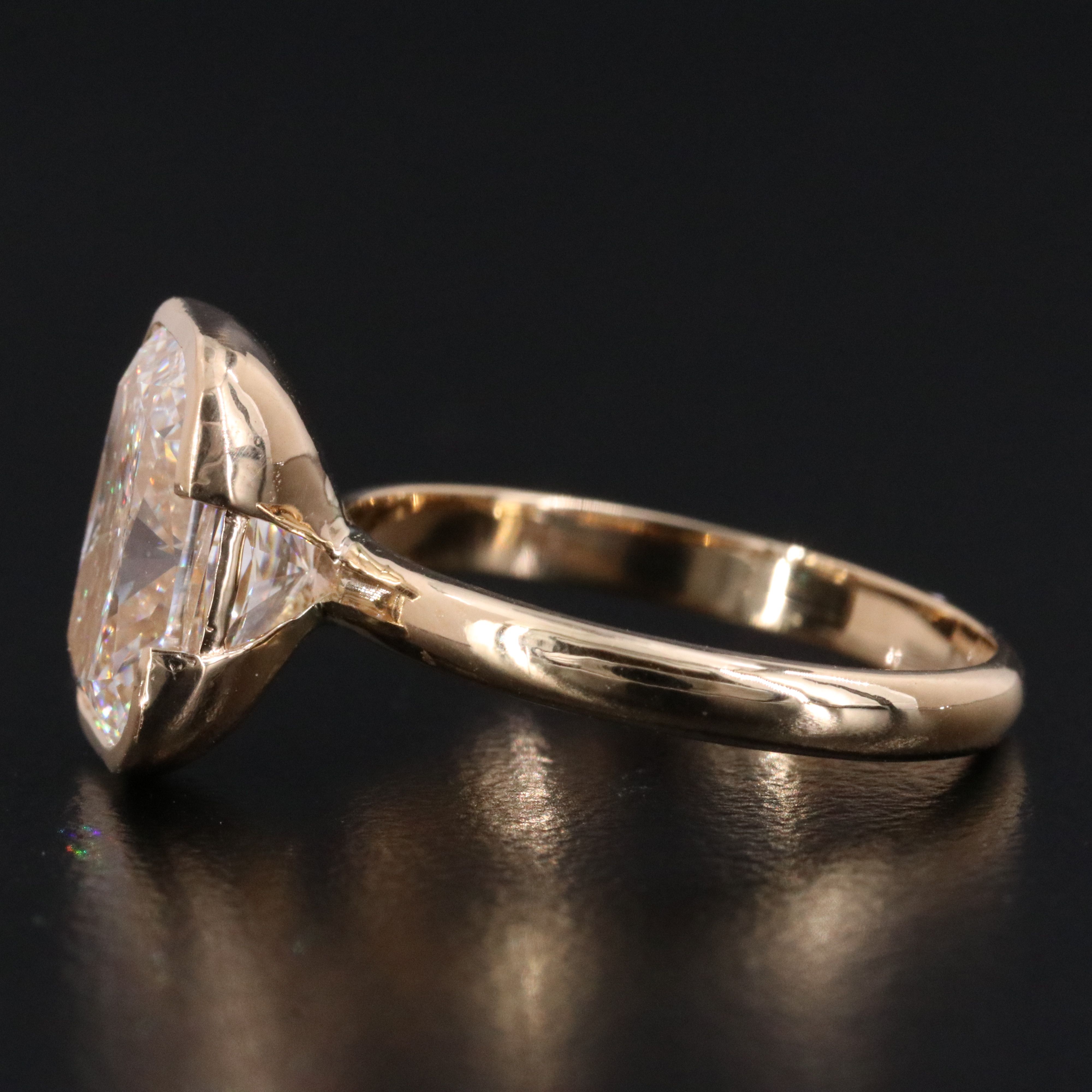 18K 4.06 CT Lab Grown Diamond Solitaire Ring with IGI Report