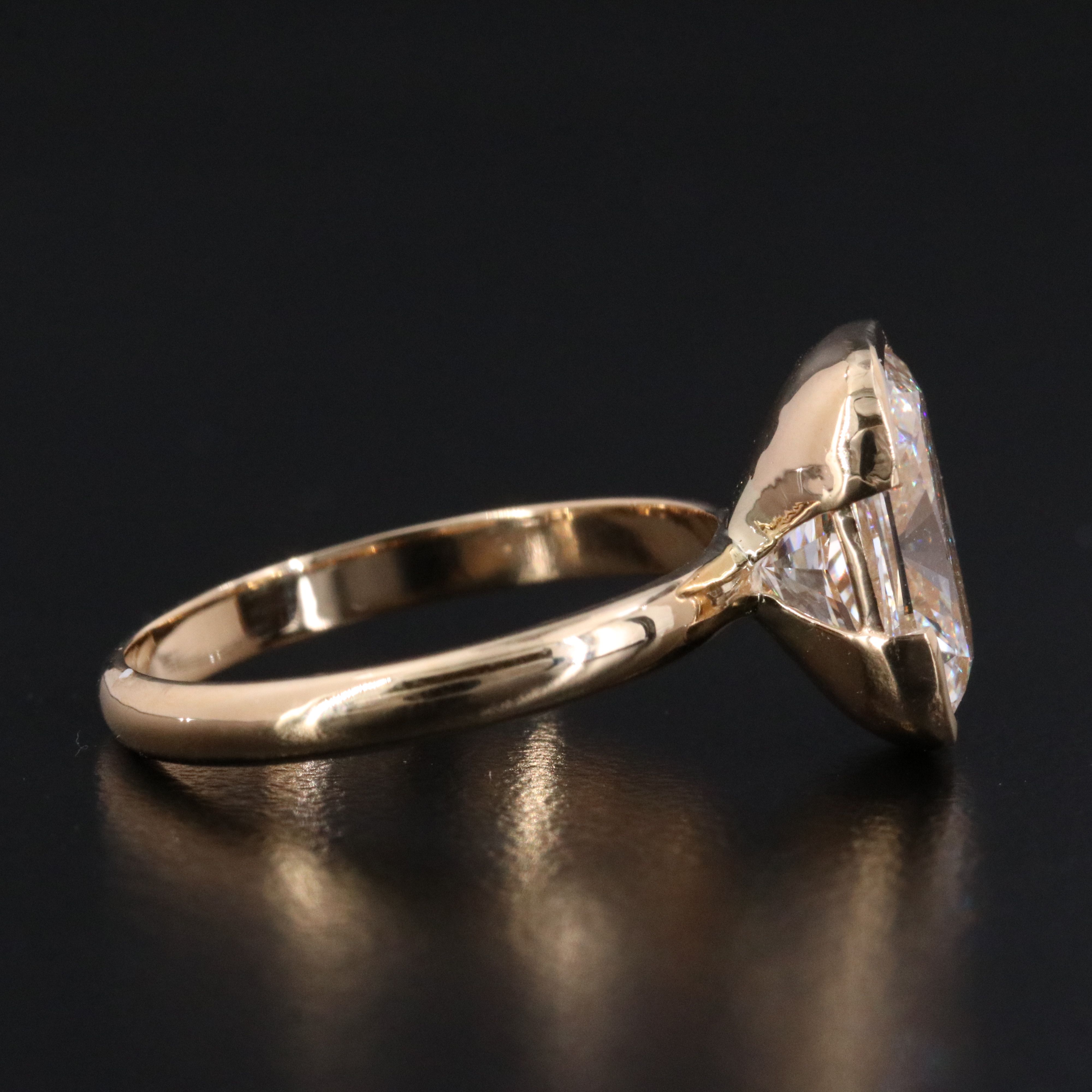 18K 4.06 CT Lab Grown Diamond Solitaire Ring with IGI Report