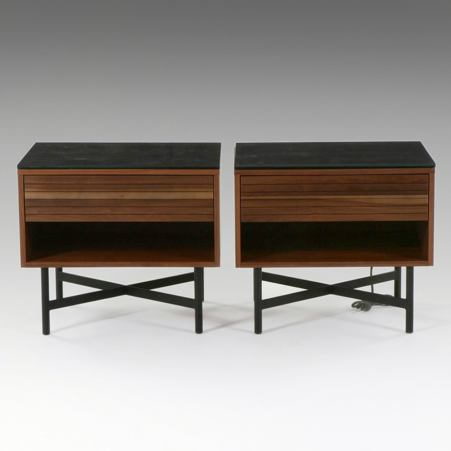 Pair of Room & Board "Adrian" Walnut Nightstands