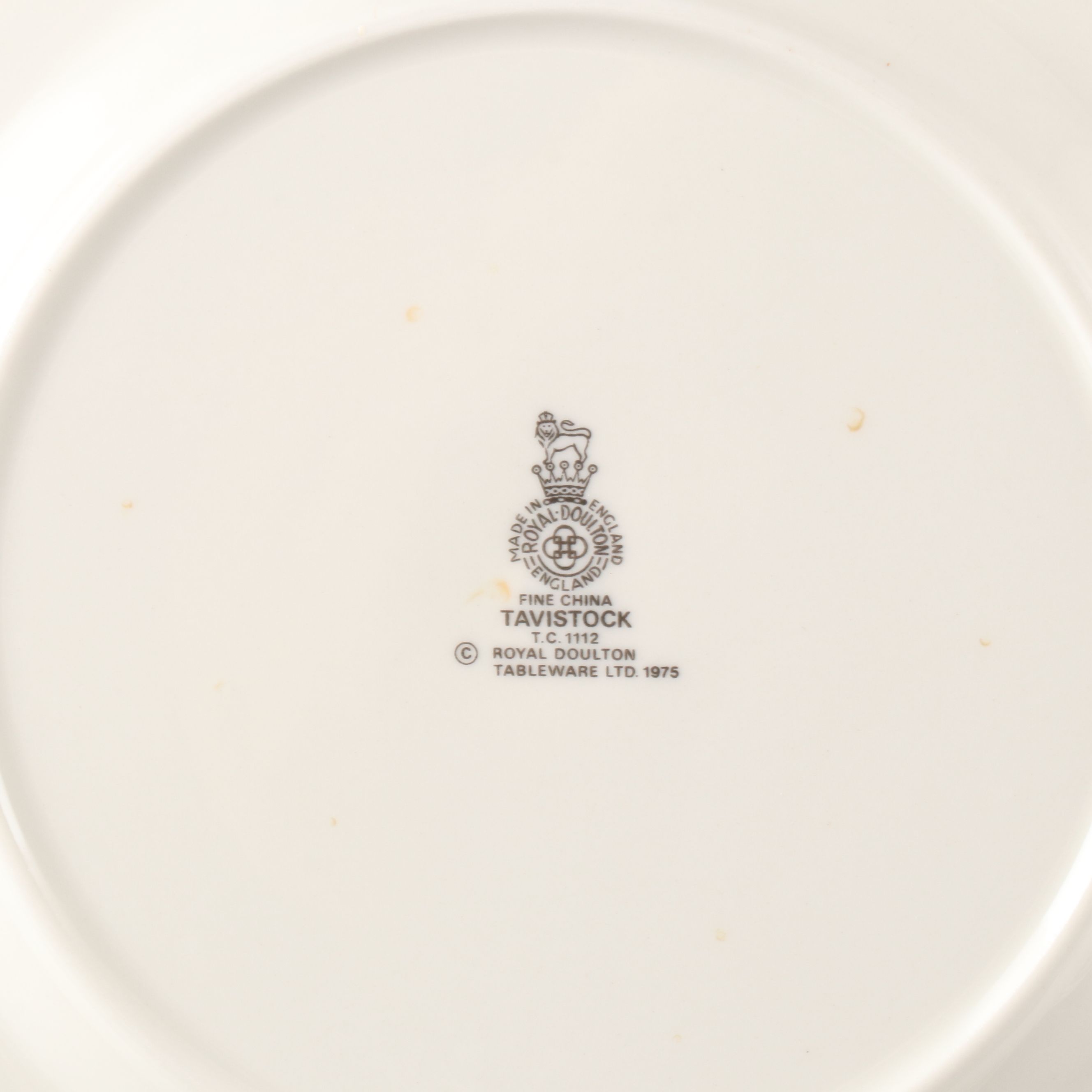 Royal Doulton "Tavistock" Plates with Flat Cups and Saucers, Late 20th Century