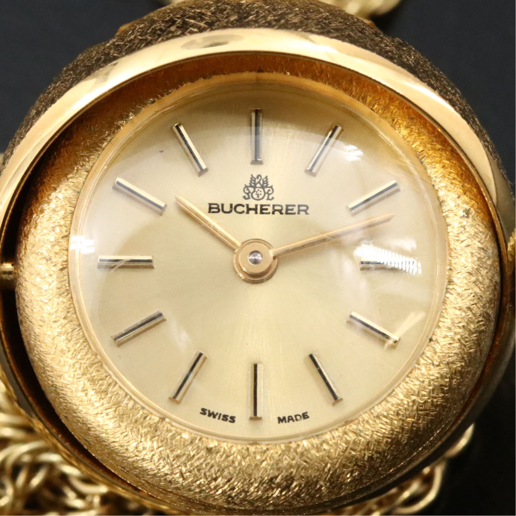 Bucherer Textured and Patterned Swiss Ball Pendant Watch